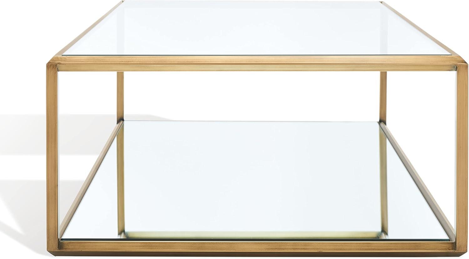 image:imageSAFAVIEH Couture Collection Florabella Mirrored Bronze Rectangular Coffee Table Fully Assembled