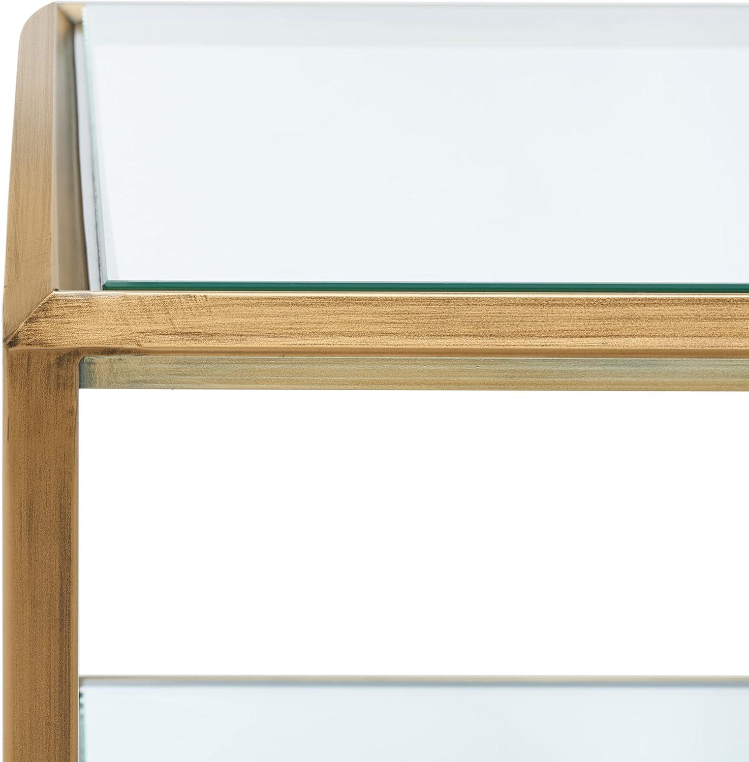 image:imageSAFAVIEH Couture Collection Florabella Mirrored Bronze Rectangular Coffee Table Fully Assembled