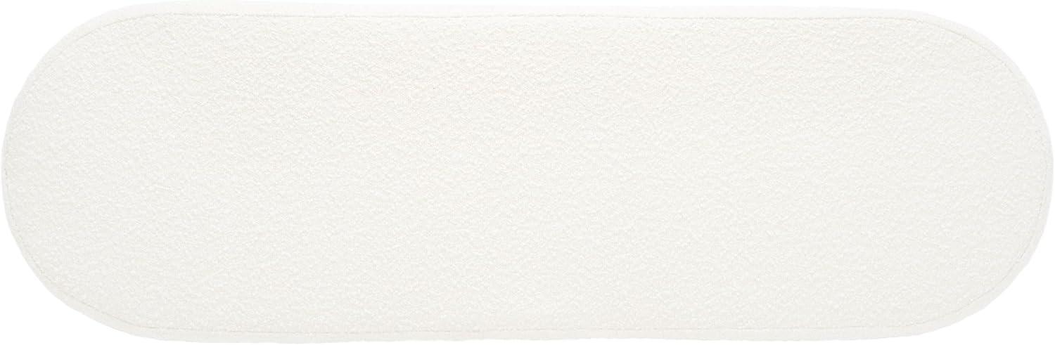 image:imageSAFAVIEH Couture Collection Jaymie Contemporary Ivory BoucleBlack Oval Storage Bench