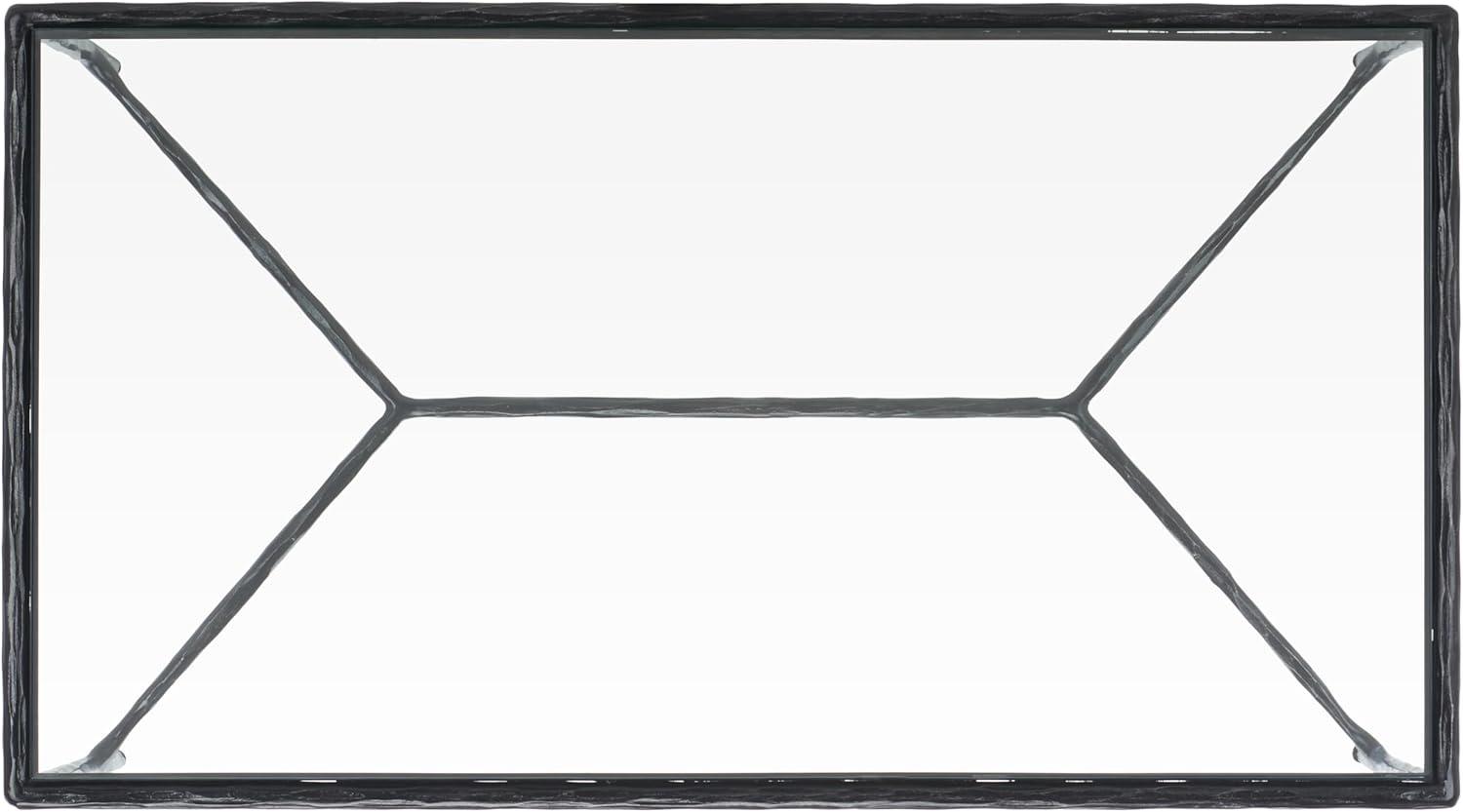 image:imageSAFAVIEH Couture Collection Jessa Silver MetalGlass Top Rectangle Coffee Table Fully AssembledBlack