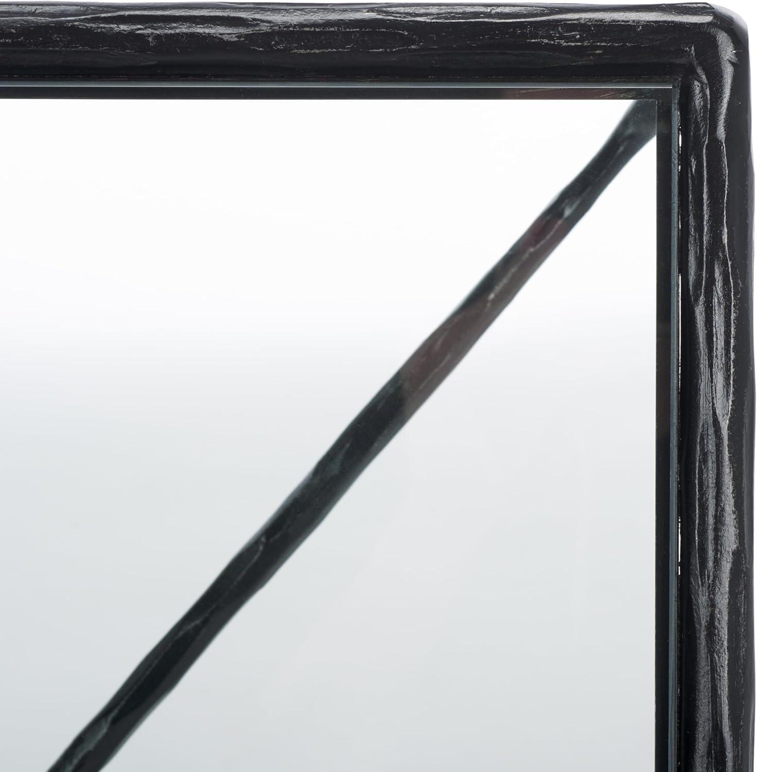 image:imageSAFAVIEH Couture Collection Jessa Silver MetalGlass Top Rectangle Coffee Table Fully AssembledBlack