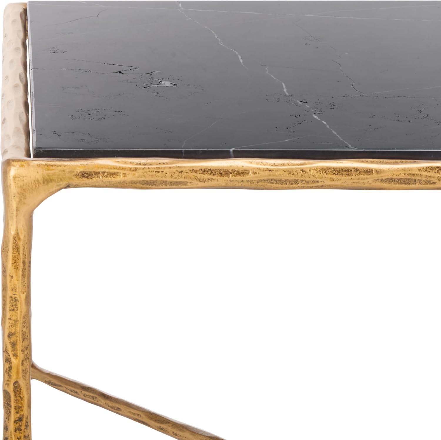 image:imageSAFAVIEH Couture Collection Jessa Silver MetalGlass Top Rectangle Coffee Table Fully AssembledBrassBlack