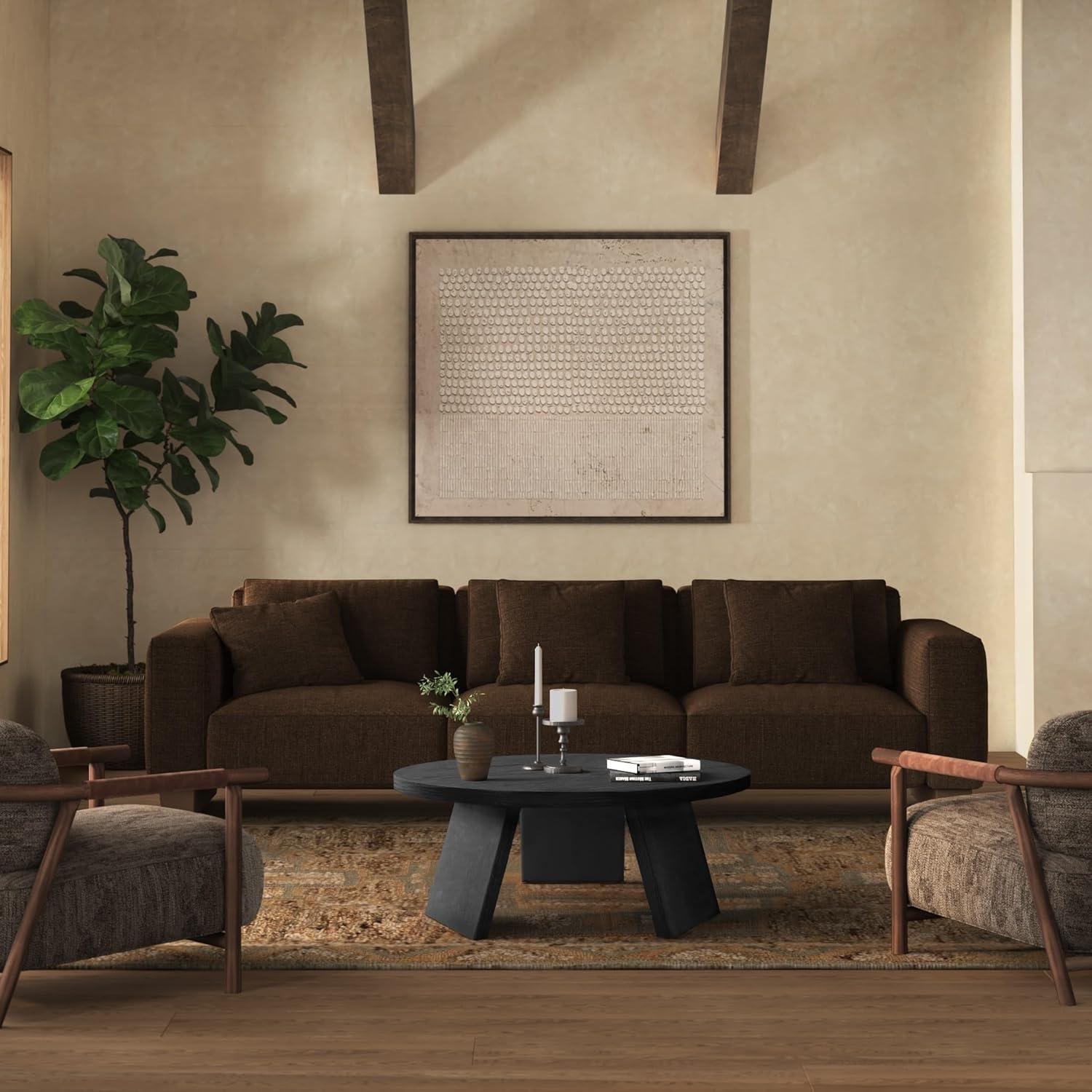 image:imageSAFAVIEH Couture Collection Julianna MidCentury Modern Black Round Coffee TableBlack