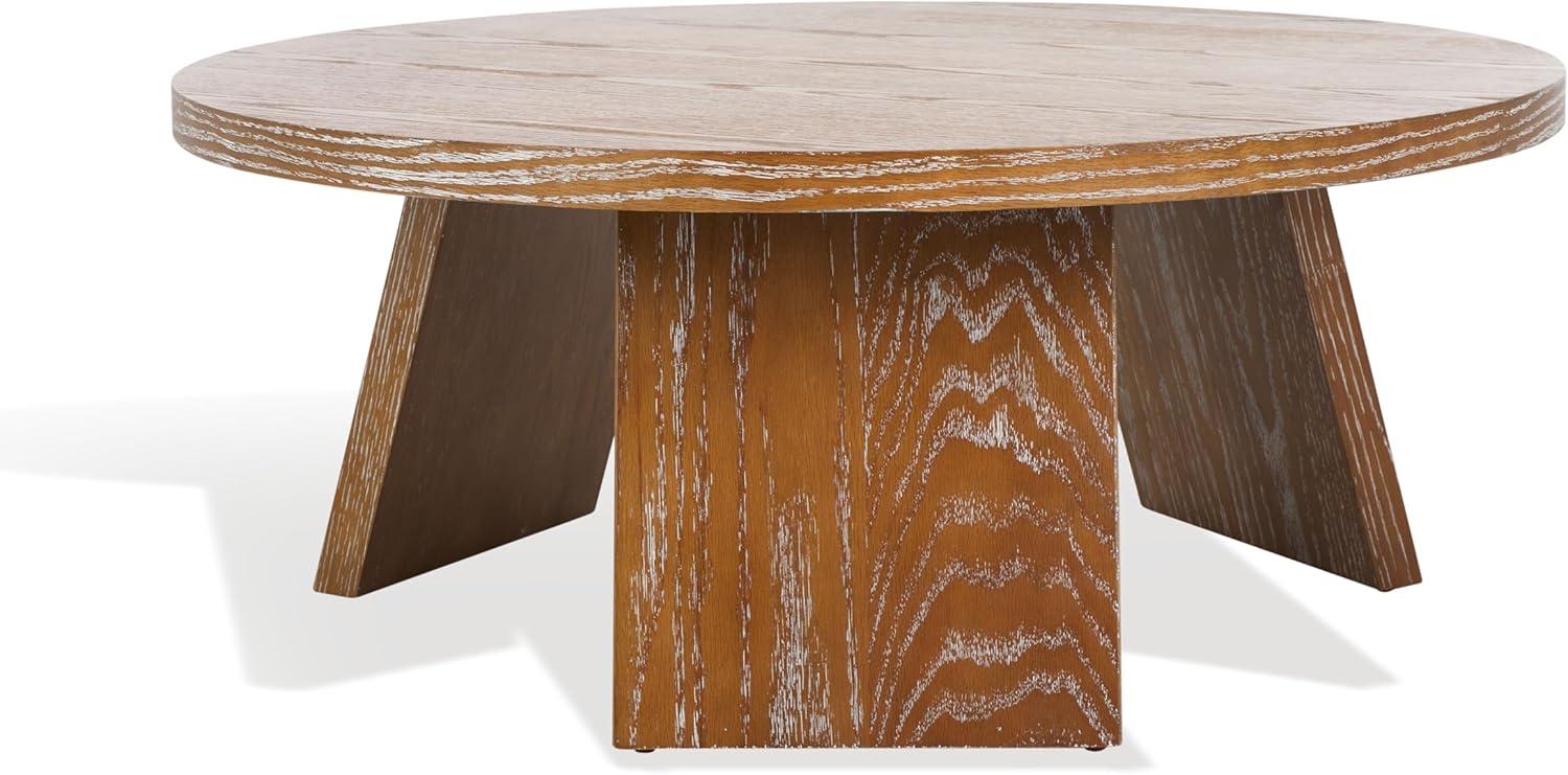 image:imageSAFAVIEH Couture Collection Julianna MidCentury Modern Black Round Coffee TableRustic Oak