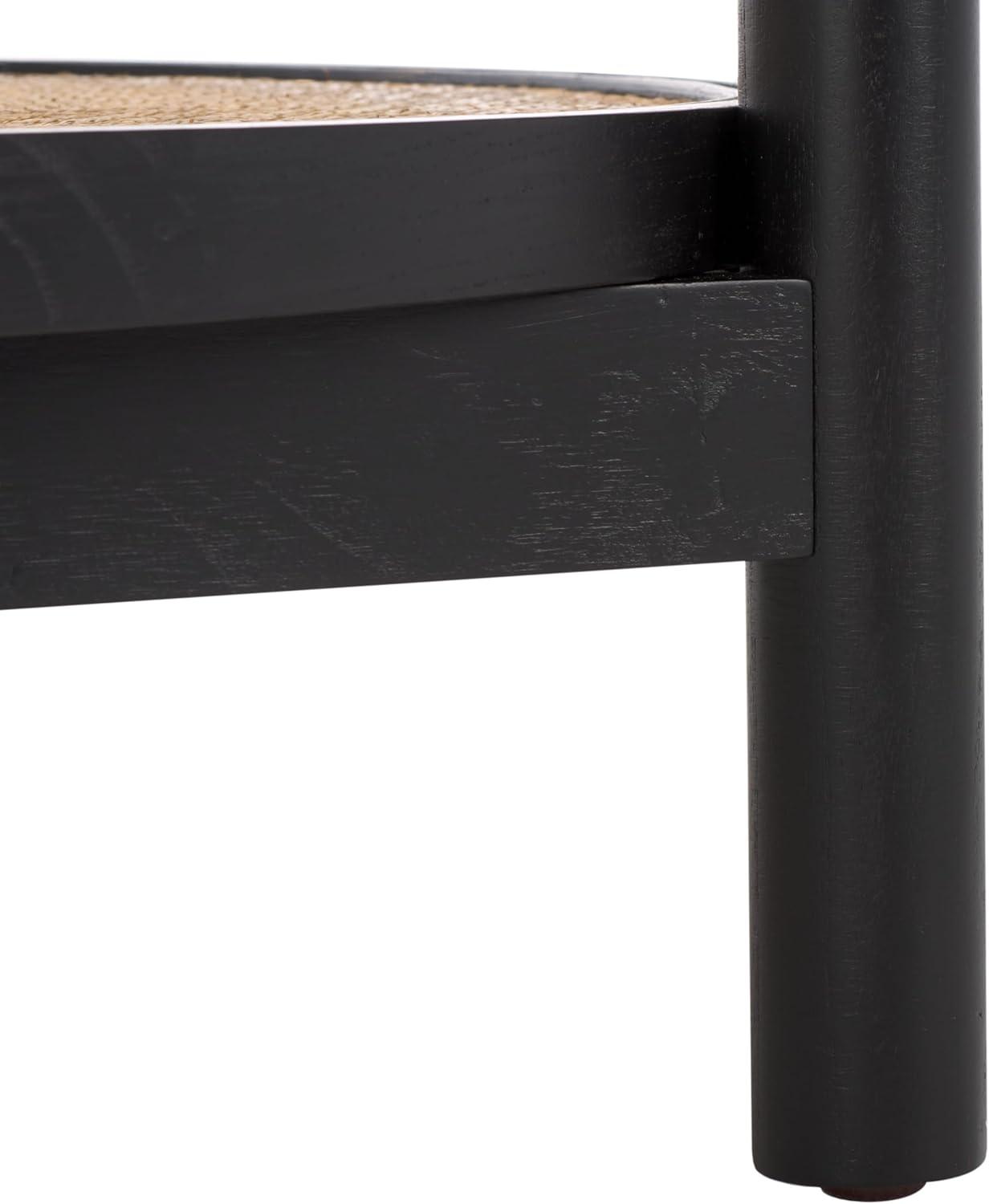 image:imageSAFAVIEH Couture Collection Karyna Natural Solid Wood RattanGlass Coffee TableBlackNatural