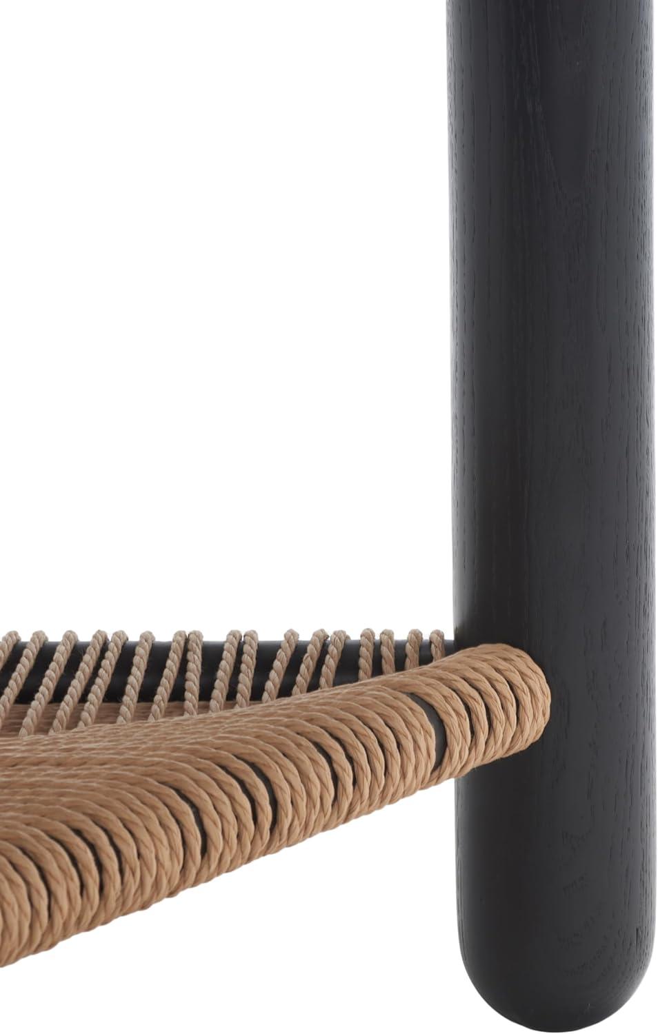 image:imageSAFAVIEH Couture Collection Macianna Black Woven Shelf Round Coffee Table