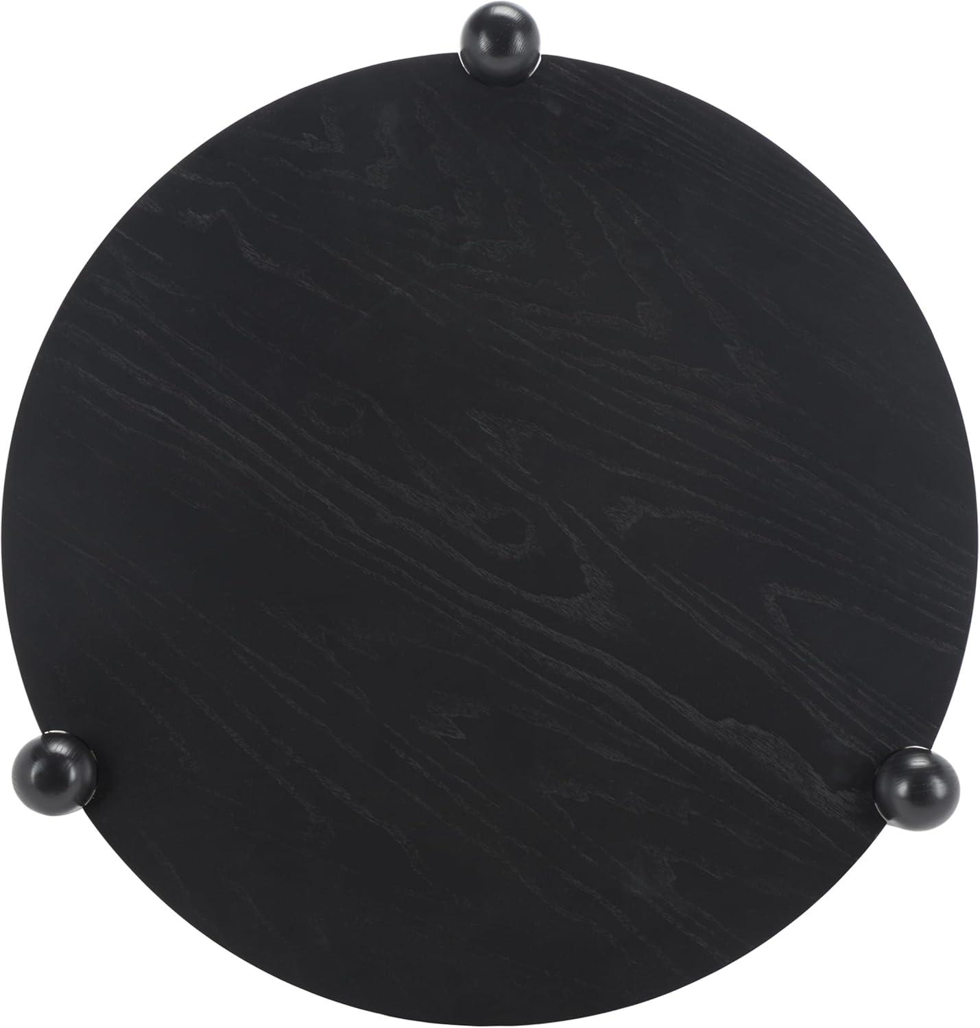 image:imageSAFAVIEH Couture Collection Macianna Black Woven Shelf Round Coffee Table