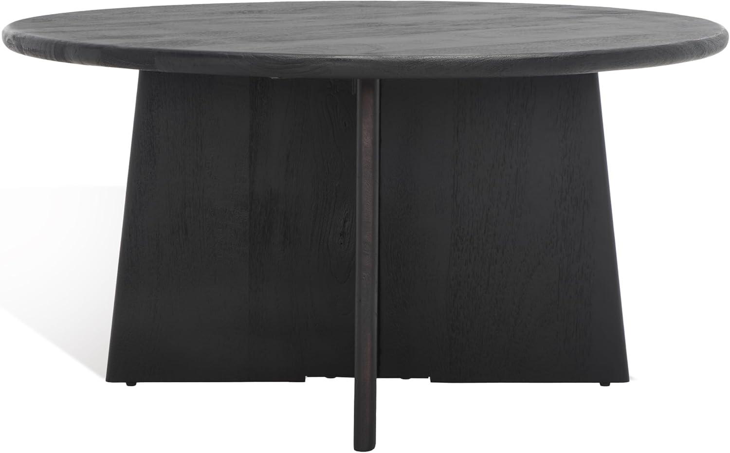 image:imageSAFAVIEH Couture Collection Madilynn Black Solid Wood Round Coffee TableBlack