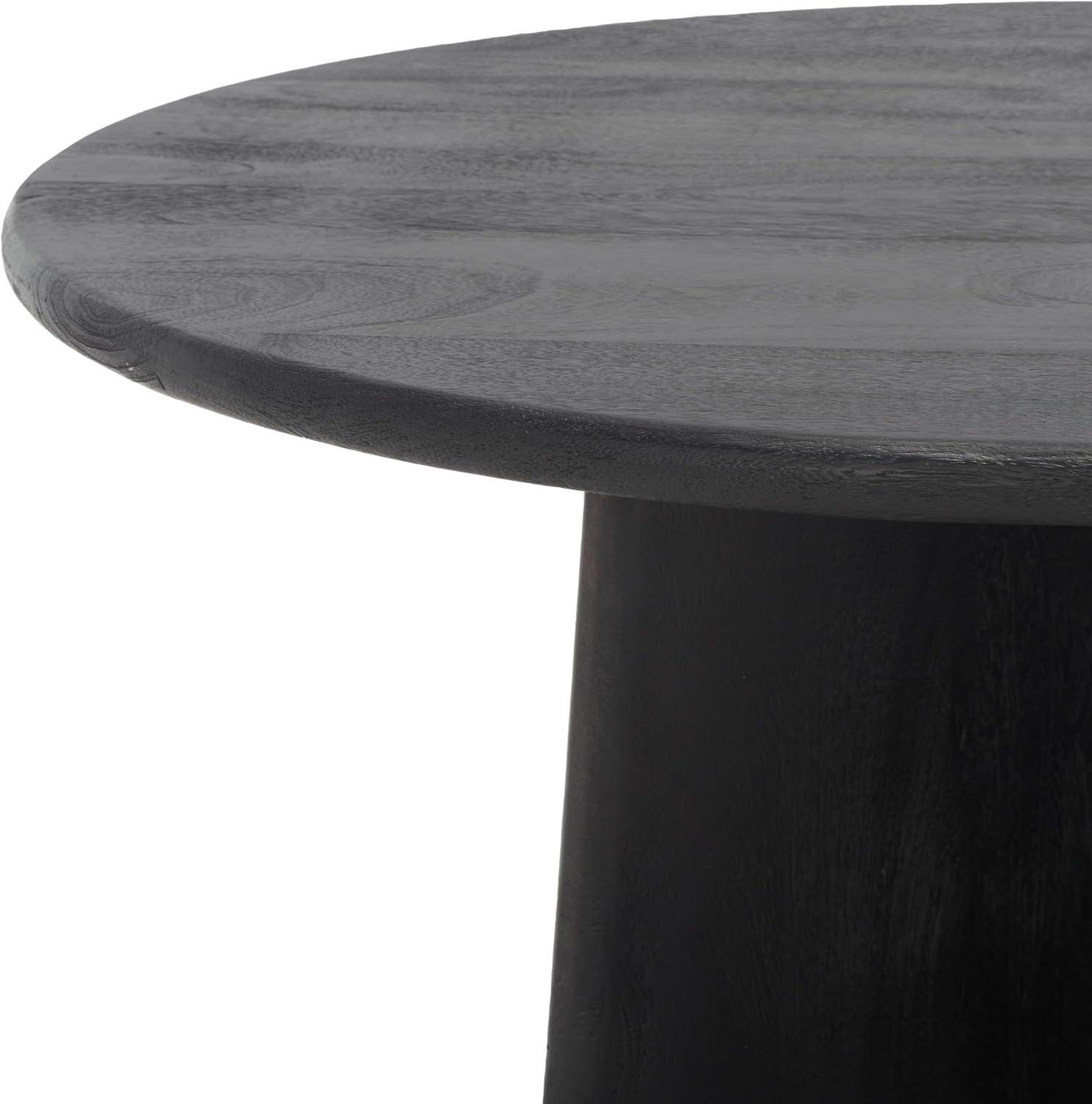 image:imageSAFAVIEH Couture Collection Madilynn Black Solid Wood Round Coffee TableBlack