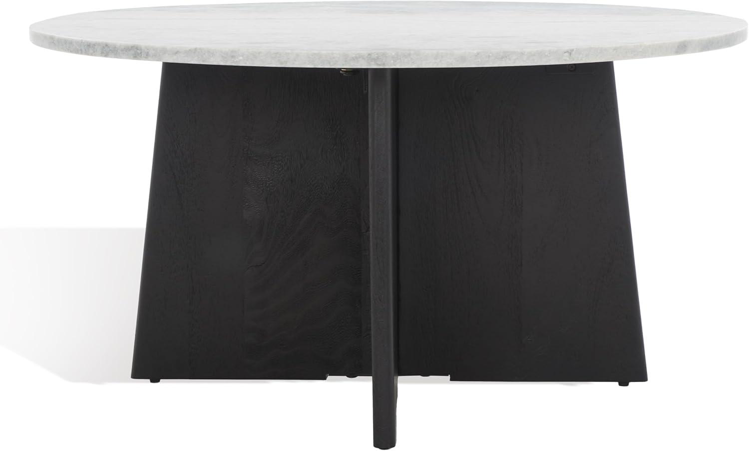 image:imageSAFAVIEH Couture Collection Madilynn Black Solid Wood Round Coffee TableBlackLight Grey