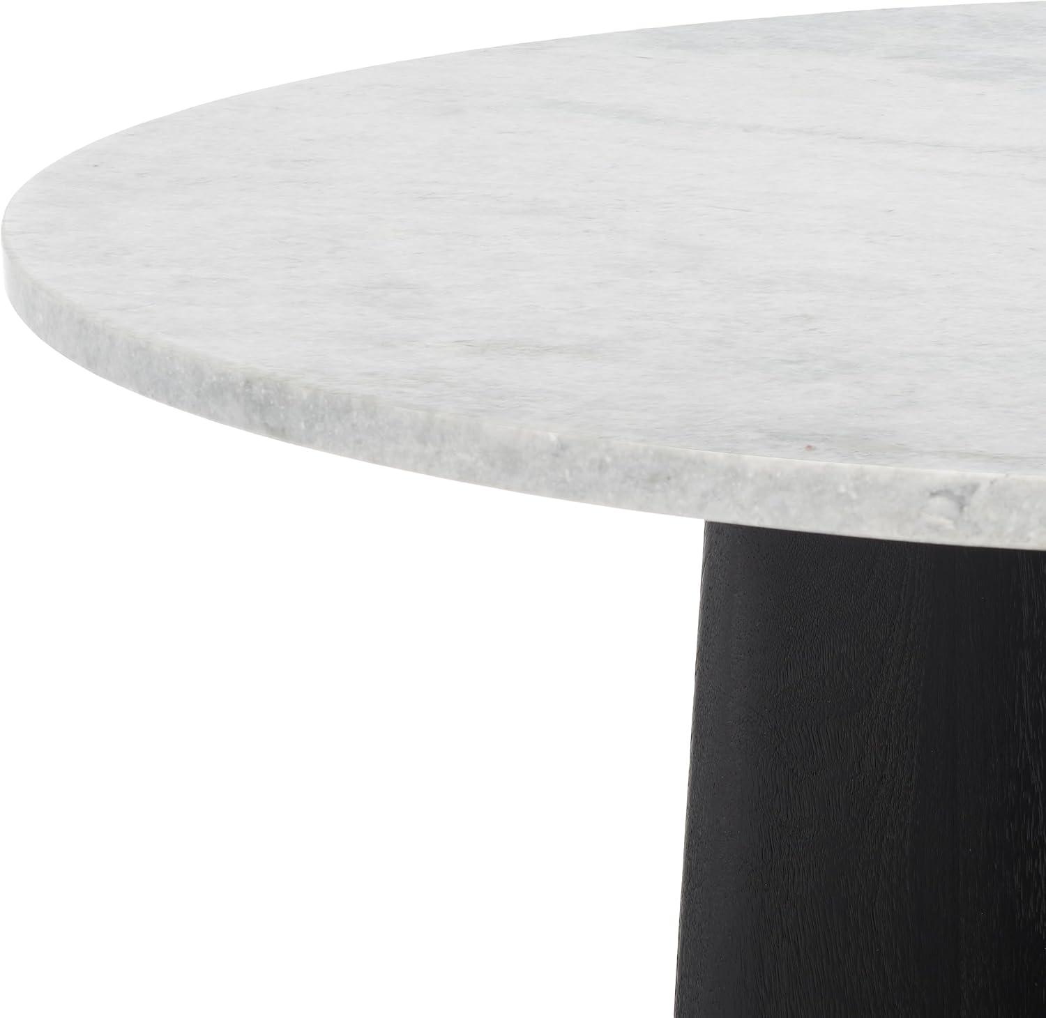 image:imageSAFAVIEH Couture Collection Madilynn Black Solid Wood Round Coffee TableBlackLight Grey