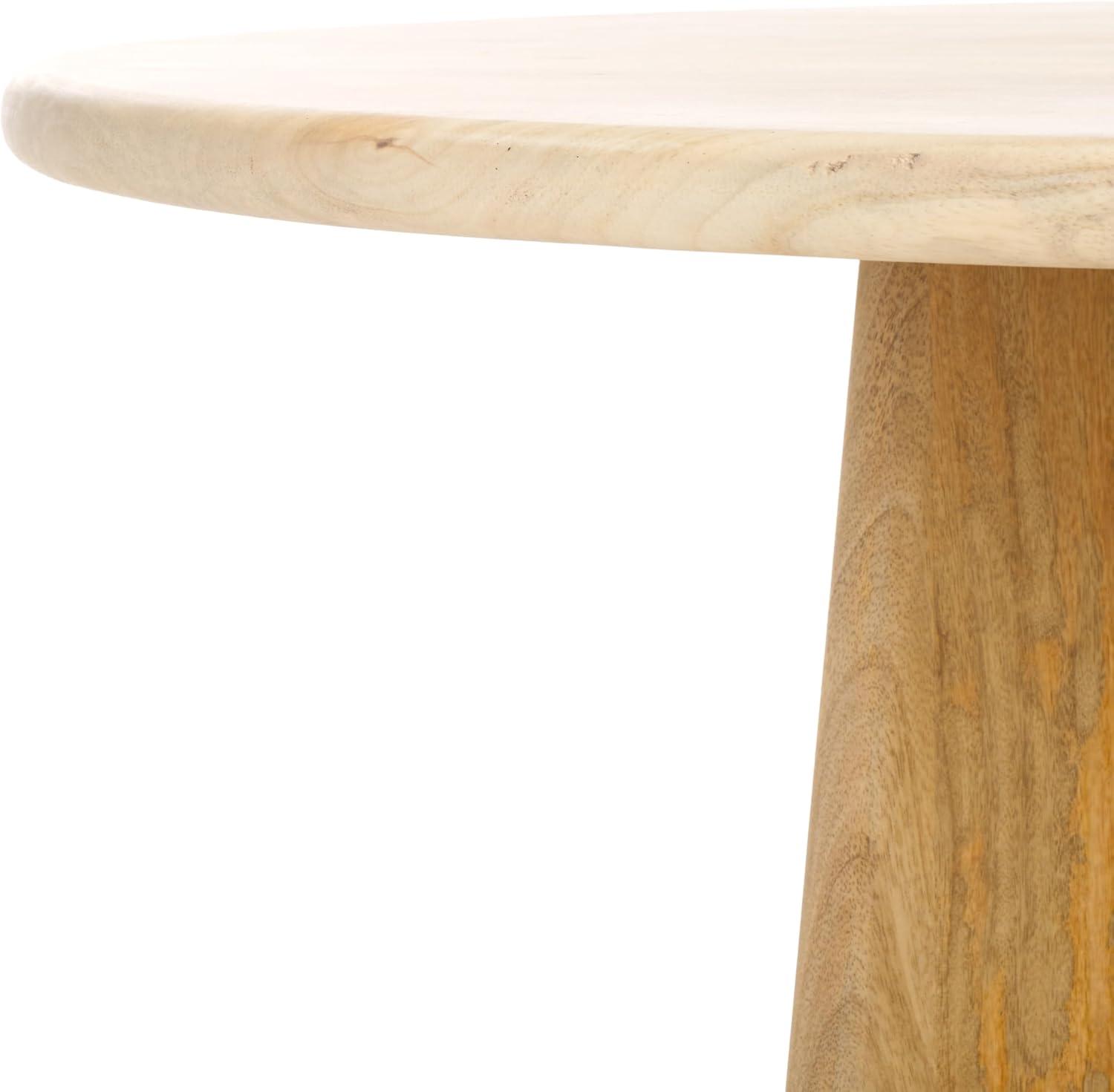 image:imageSAFAVIEH Couture Collection Madilynn Black Solid Wood Round Coffee TableNatural