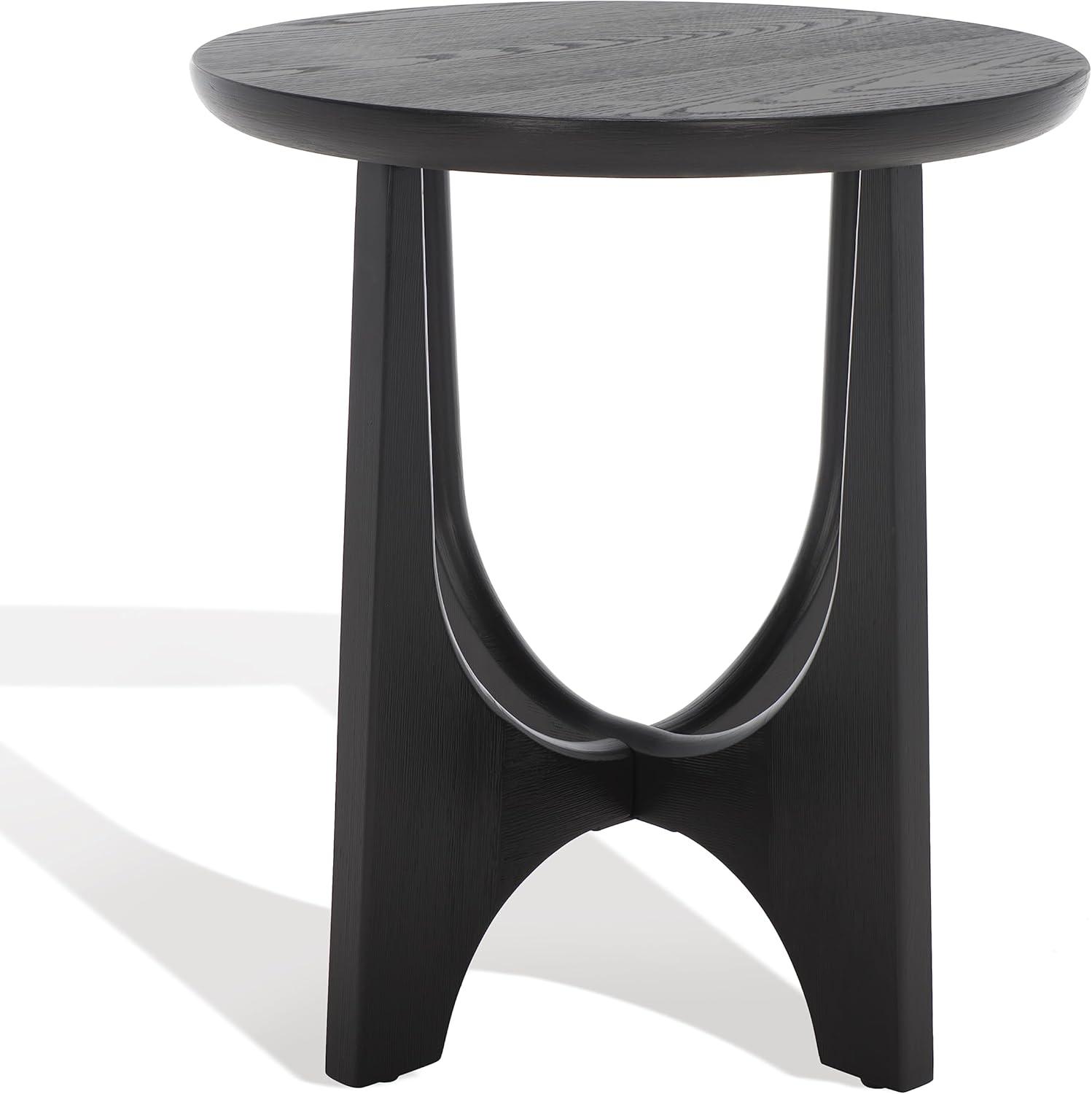 image:imageSAFAVIEH Couture Collection Sasha Medium Oak Veneer Accent TableBlack