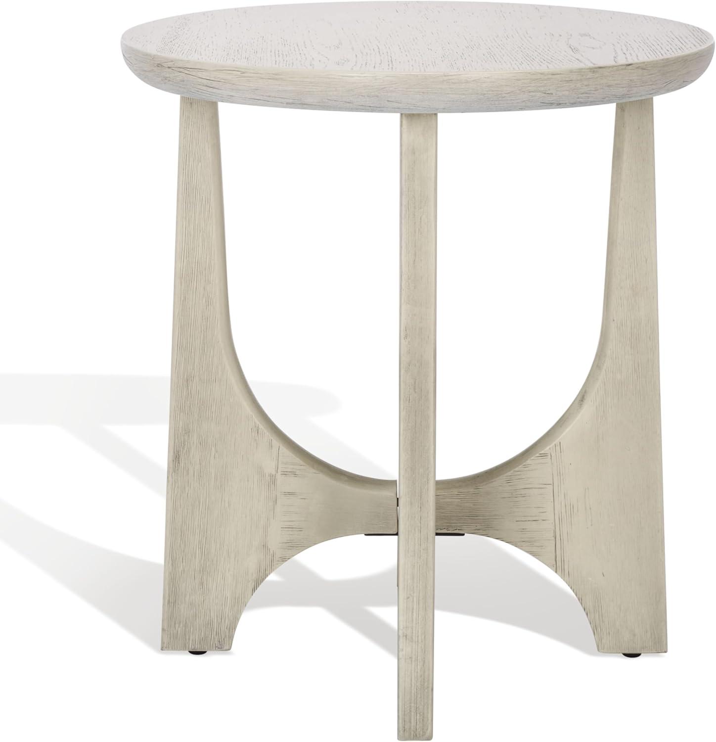 image:imageSAFAVIEH Couture Collection Sasha Medium Oak Veneer Accent TableWhite Washed