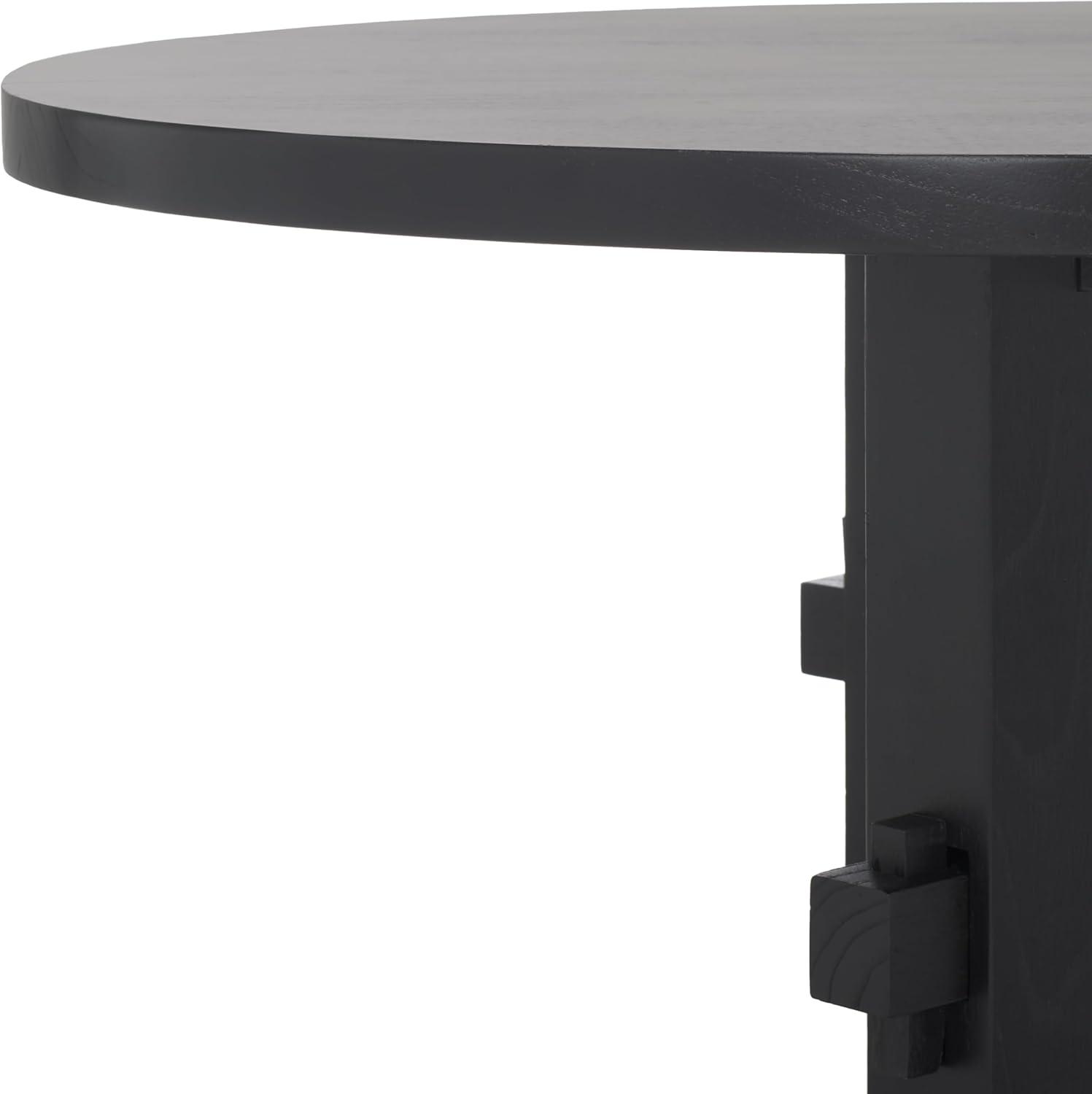 image:imageSAFAVIEH Couture Collection Tabytha Farmhouse Natural Solid Wood Oval Coffee TableBlack