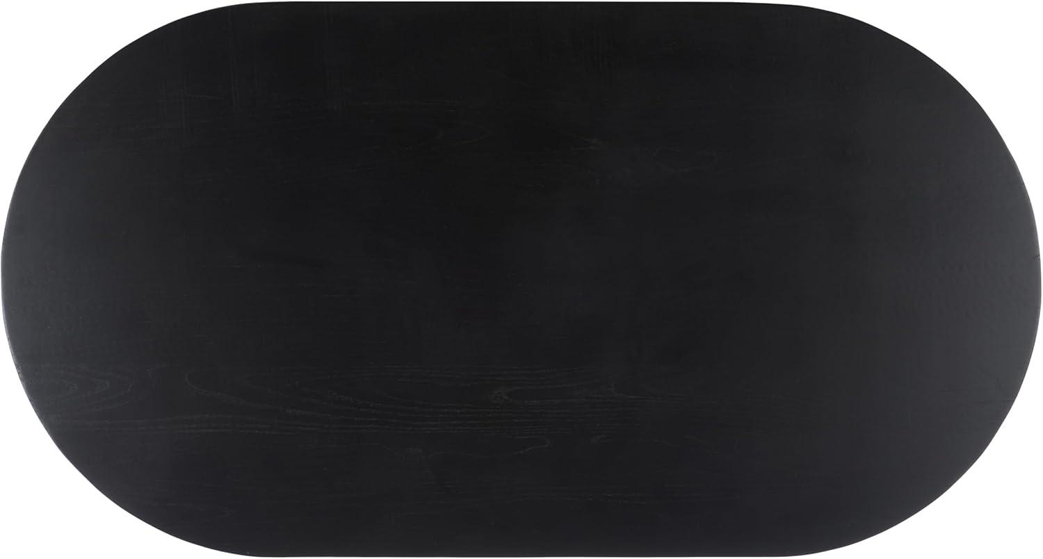 image:imageSAFAVIEH Couture Collection Tabytha Farmhouse Natural Solid Wood Oval Coffee TableBlack