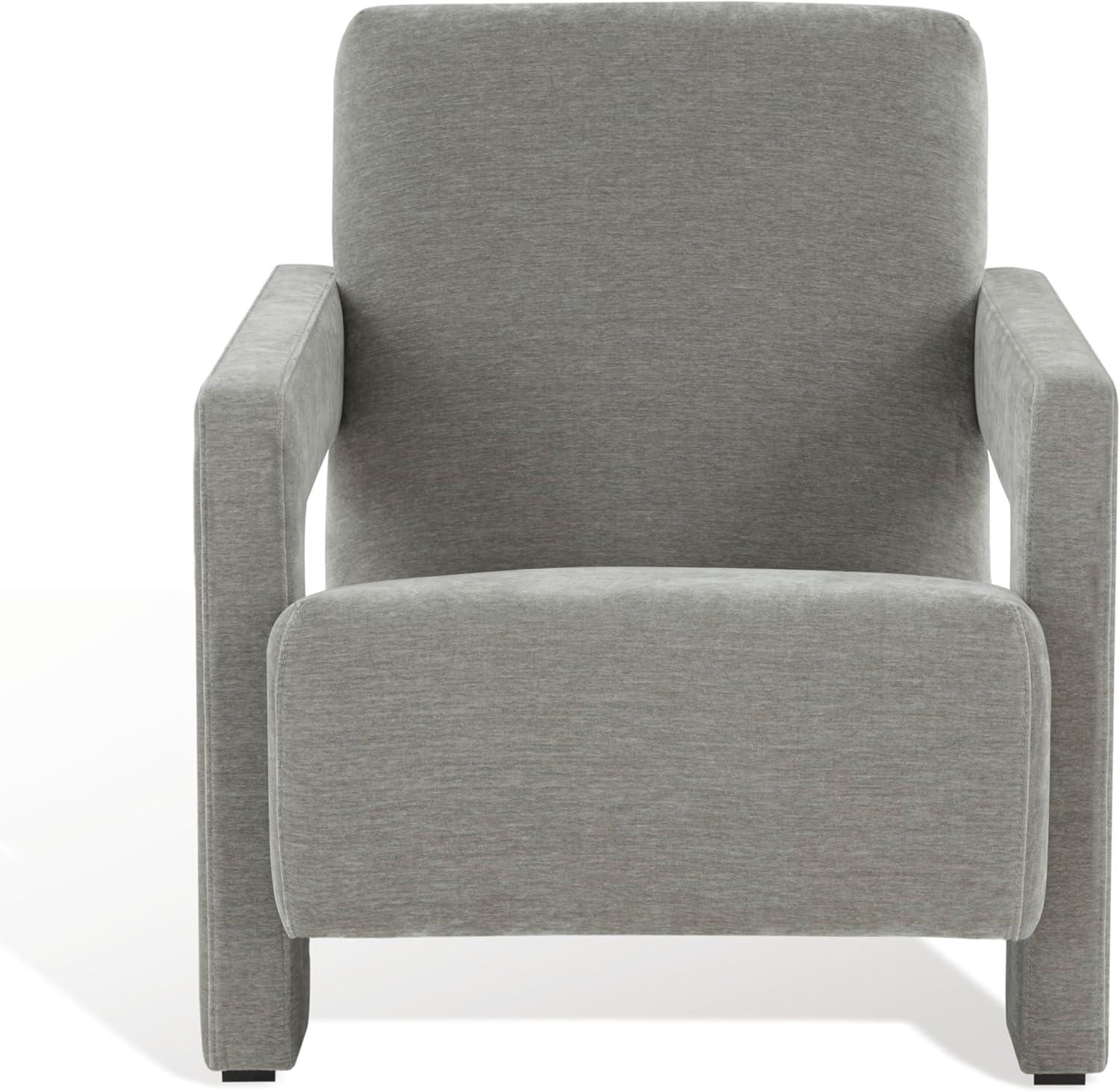 image:imageSAFAVIEH Couture Collection Taylor Modern Navy Velvet Upholstered Accent Chair Fully AssembledGrey