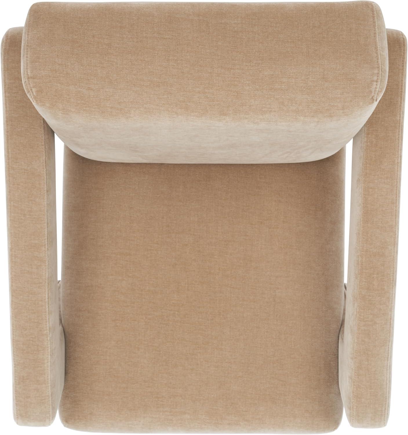 image:imageSAFAVIEH Couture Collection Taylor Modern Navy Velvet Upholstered Accent Chair Fully AssembledLight Brown
