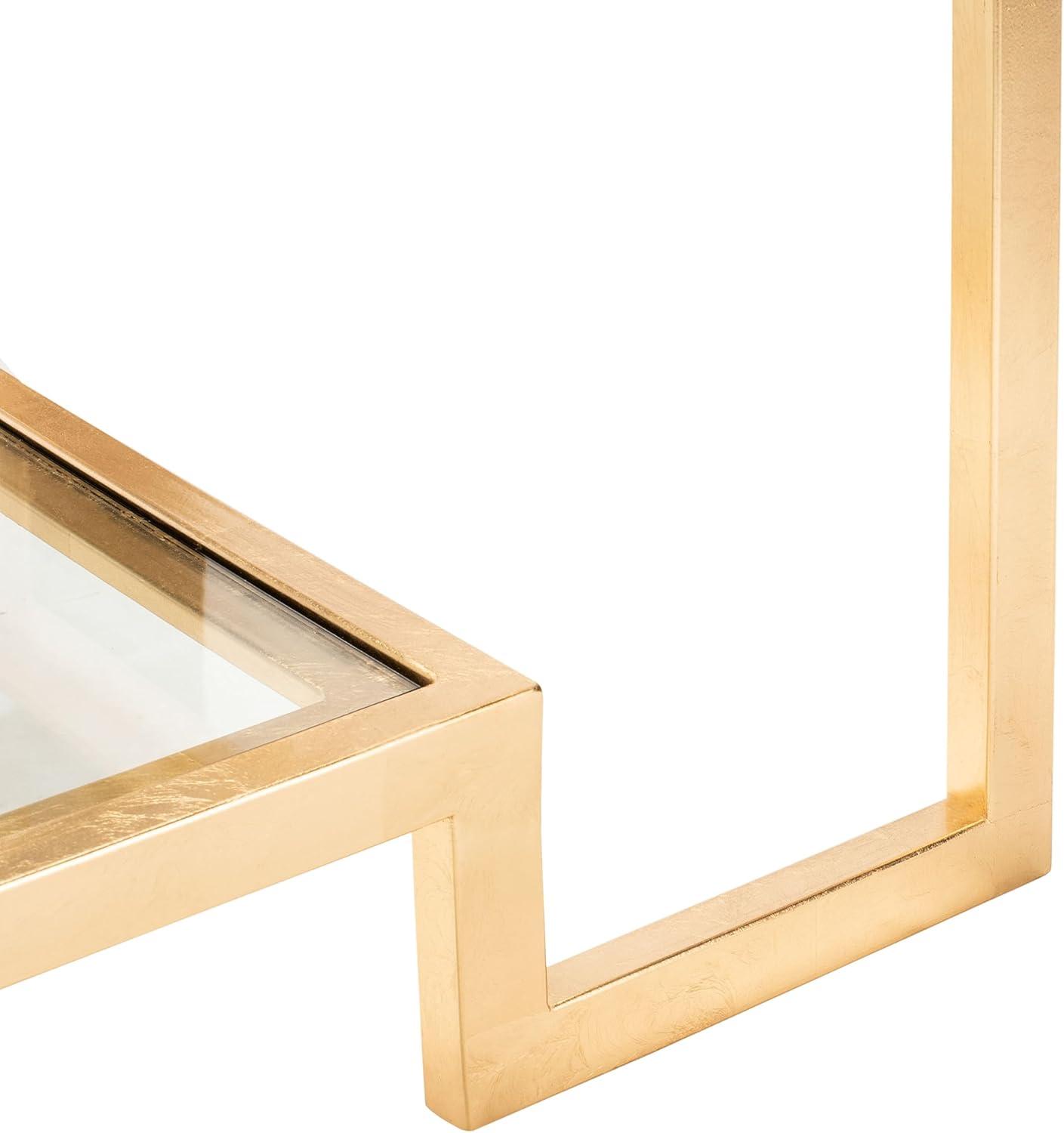 image:imageSAFAVIEH Couture Collection Vivian Gold Leaf Rectangle Coffee Table