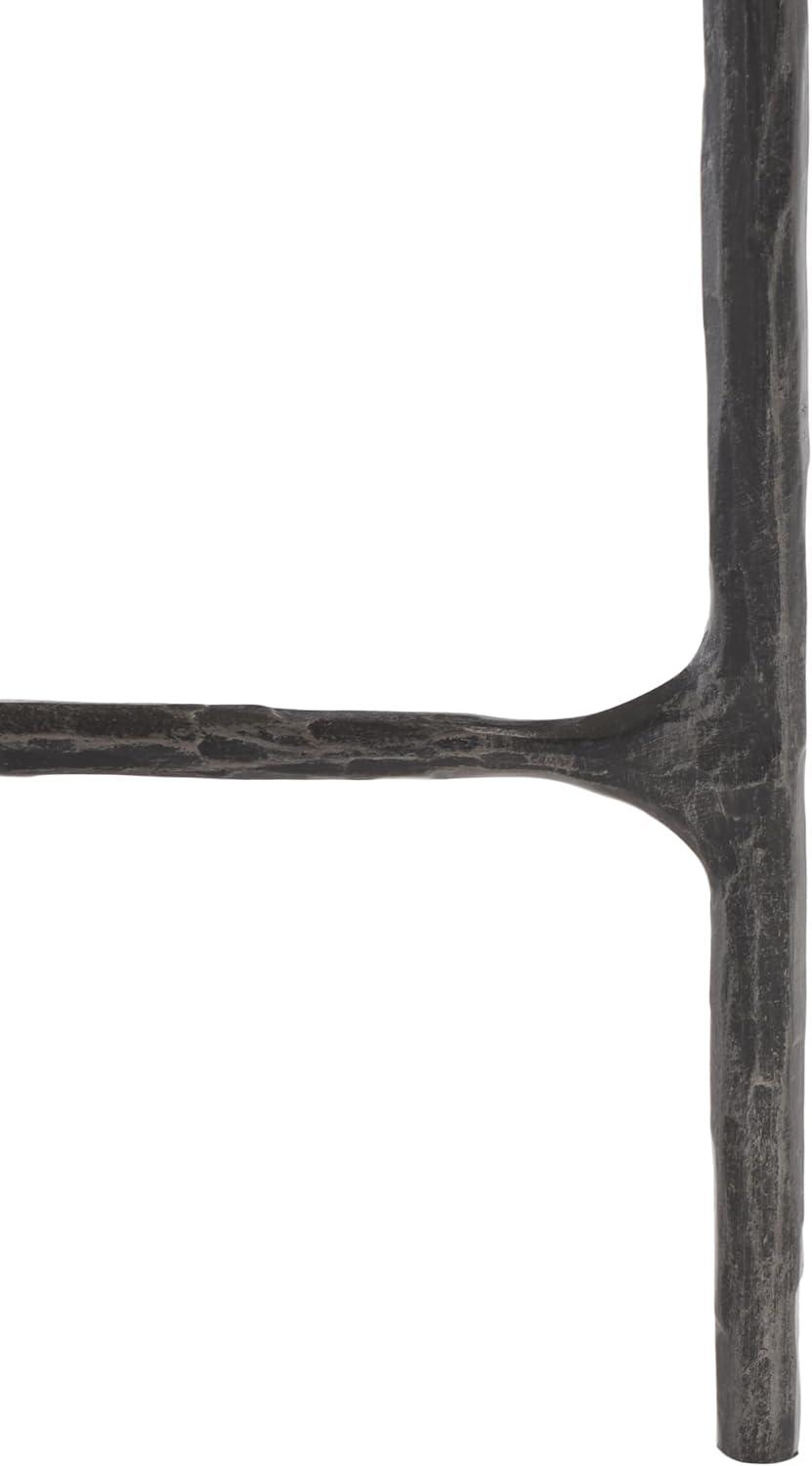 image:imageSAFAVIEH Couture Home Collection Jessa Brass MetalWhite Marble Top Round End Table Fully AssembledBlack
