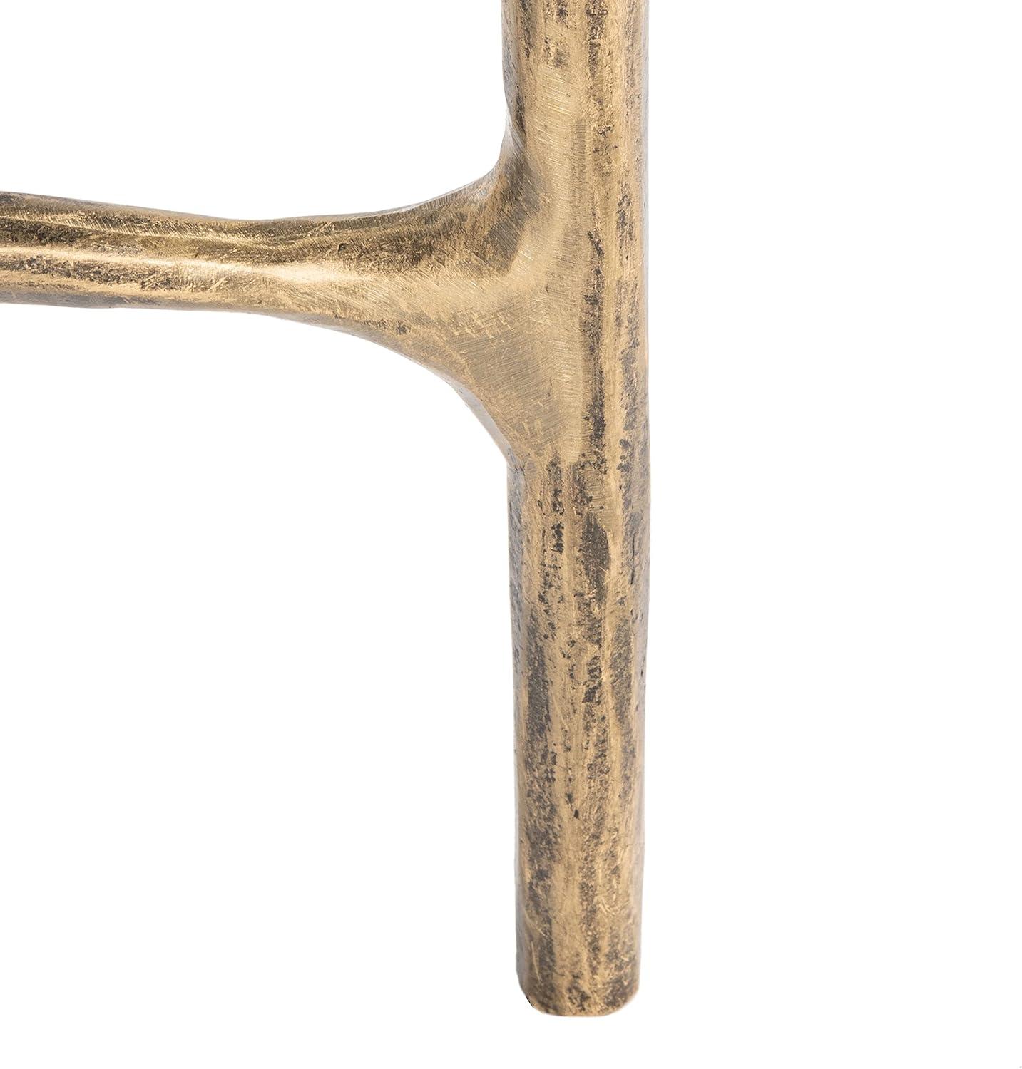 image:imageSAFAVIEH Couture Home Collection Jessa Brass MetalWhite Marble Top Square End Table Fully AssembledBrass