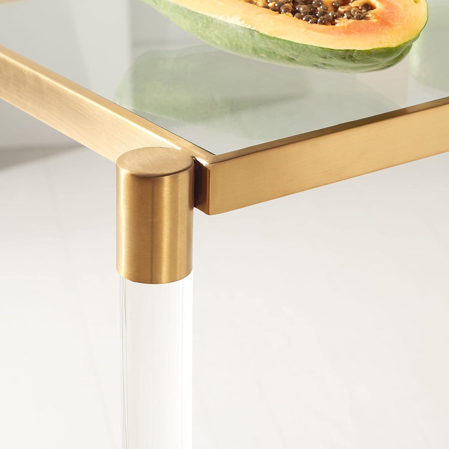 image:imageSAFAVIEH Couture Home Collection Kyla Glam Gold Acrylic Entryway Foyer Living Room Console Table