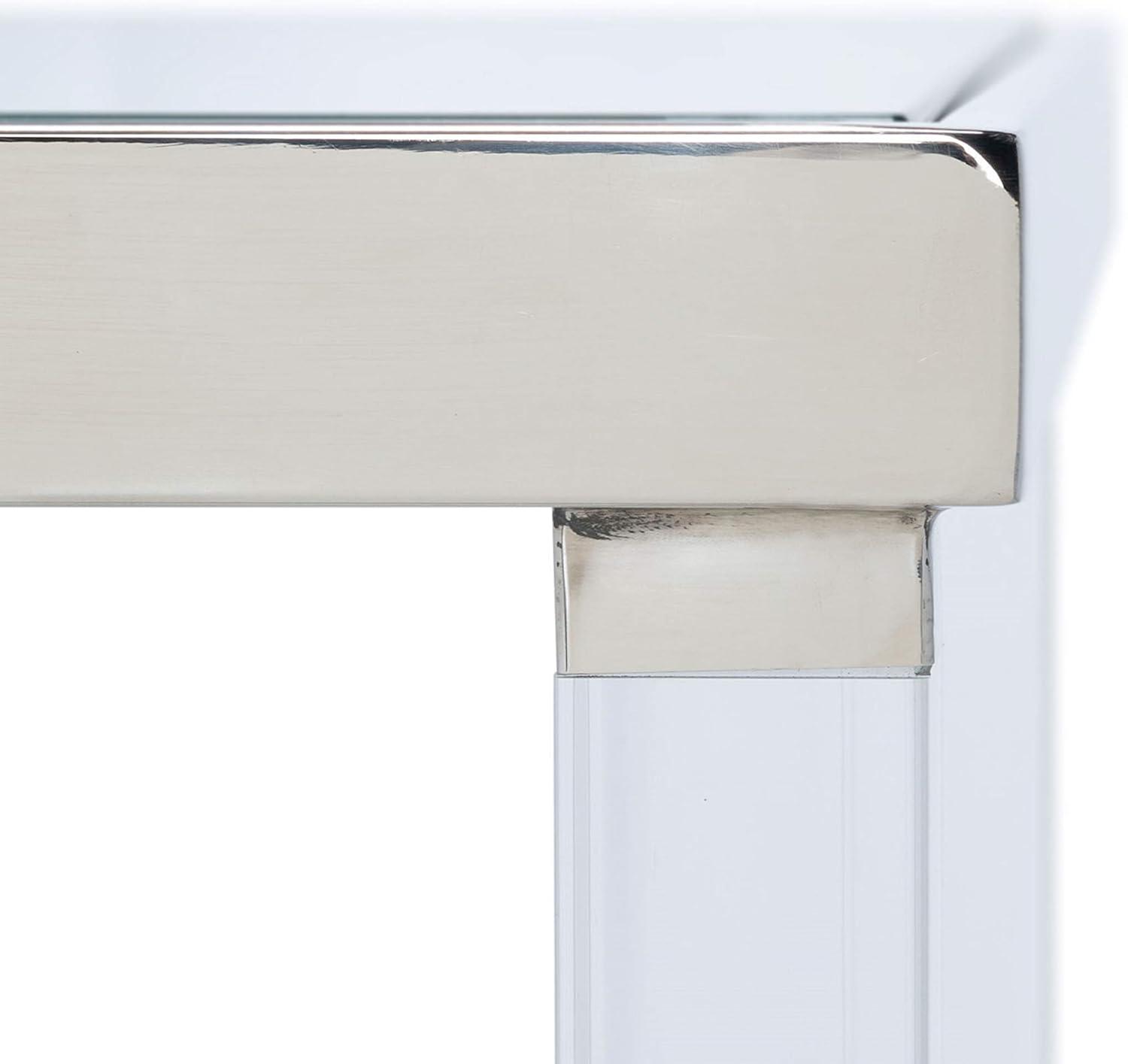 image:imageSAFAVIEH Couture Home Collection Shawna Acrylic Silver Living Room Bedroom Foyer Side End Accent TableSilver