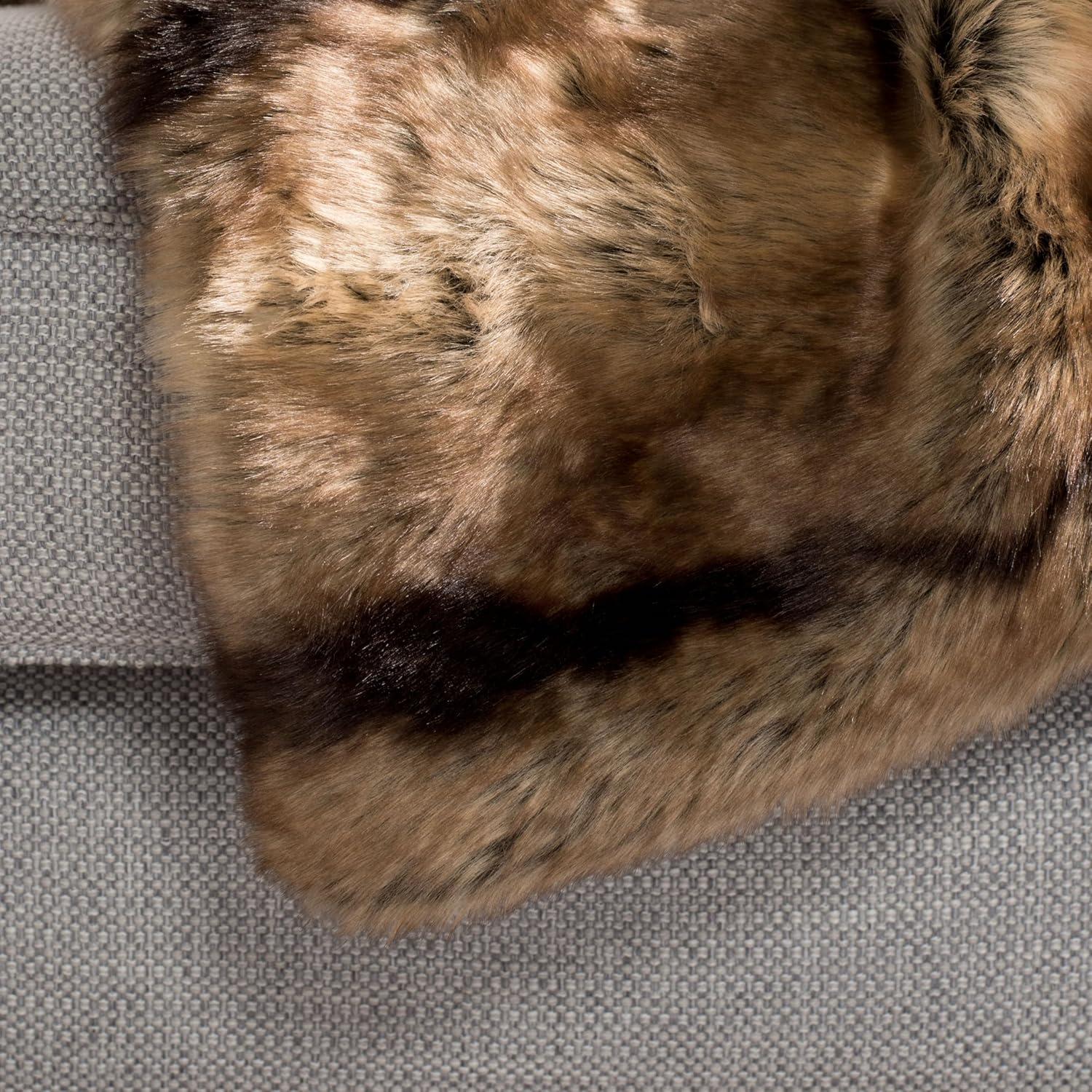 image:imageSAFAVIEH Faux Luxe Brick Throw Blanket 60x72 ChocolateChocolate