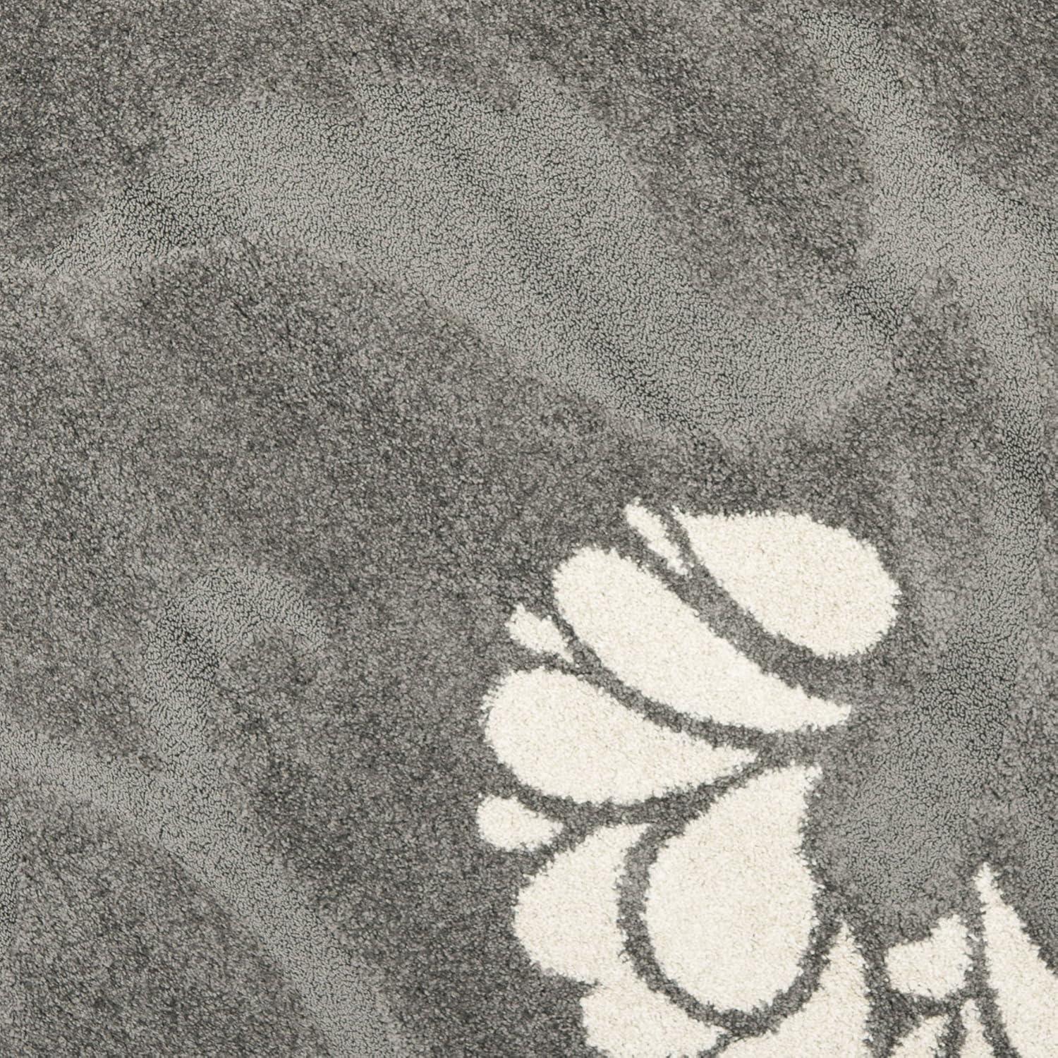 image:imageSAFAVIEH Florida Shag Collection Area Rug 53 x 76 Smoke amp Beige Floral Design NonShedding amp Easy Care 12inch Thick Ideal for High Traffic Areas in Living Room Bedroom SG4647913GreyBeige