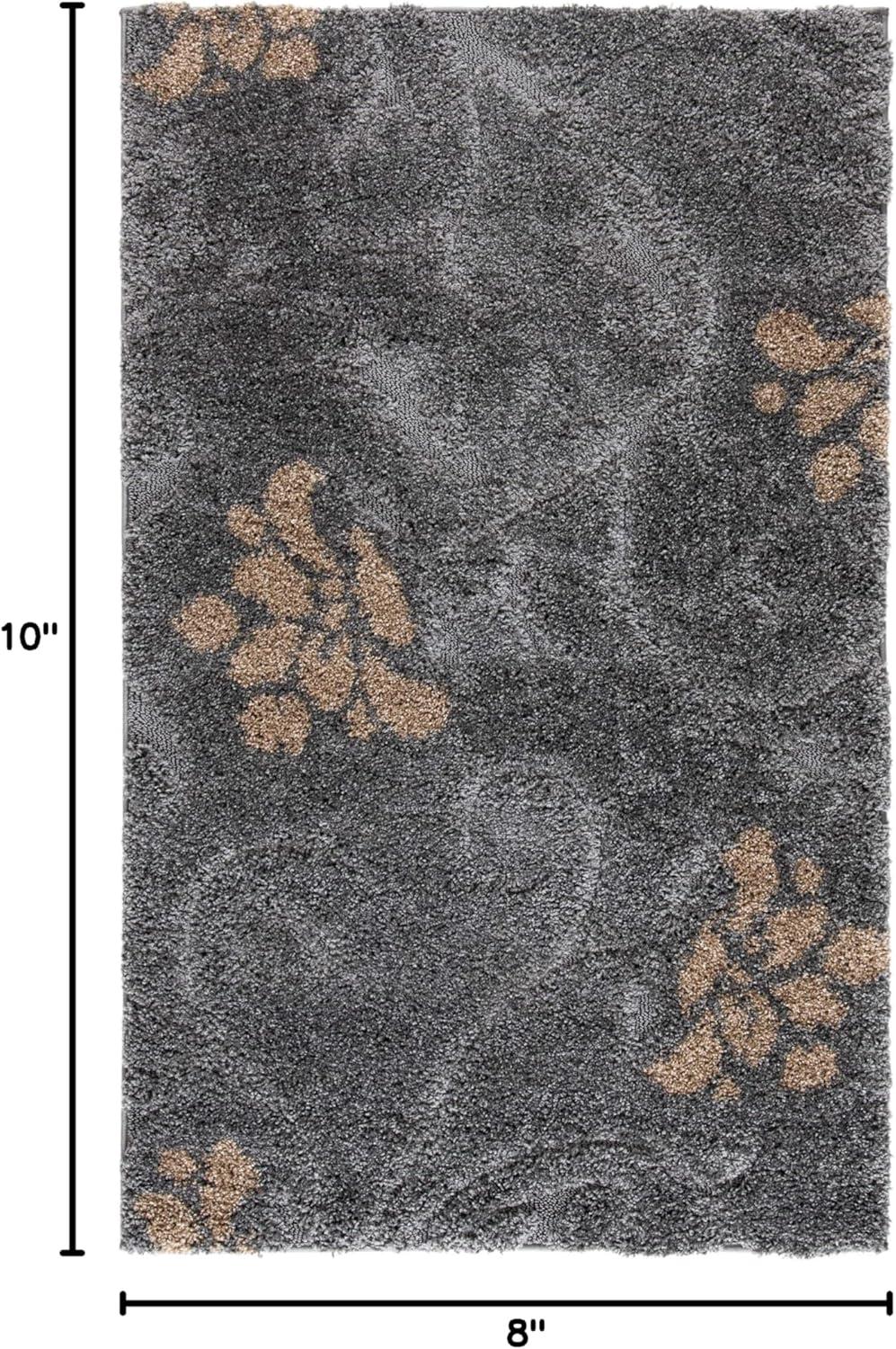 image:imageSAFAVIEH Florida Shag Collection Area Rug 53 x 76 Smoke amp Beige Floral Design NonShedding amp Easy Care 12inch Thick Ideal for High Traffic Areas in Living Room Bedroom SG4647913GreyBeige
