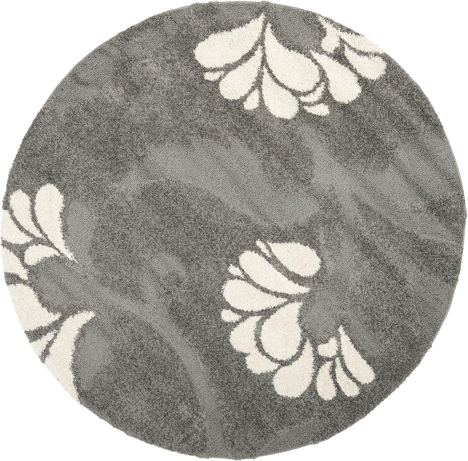 image:imageSAFAVIEH Florida Shag Collection Area Rug 53 x 76 Smoke amp Beige Floral Design NonShedding amp Easy Care 12inch Thick Ideal for High Traffic Areas in Living Room Bedroom SG4647913GreyBeige