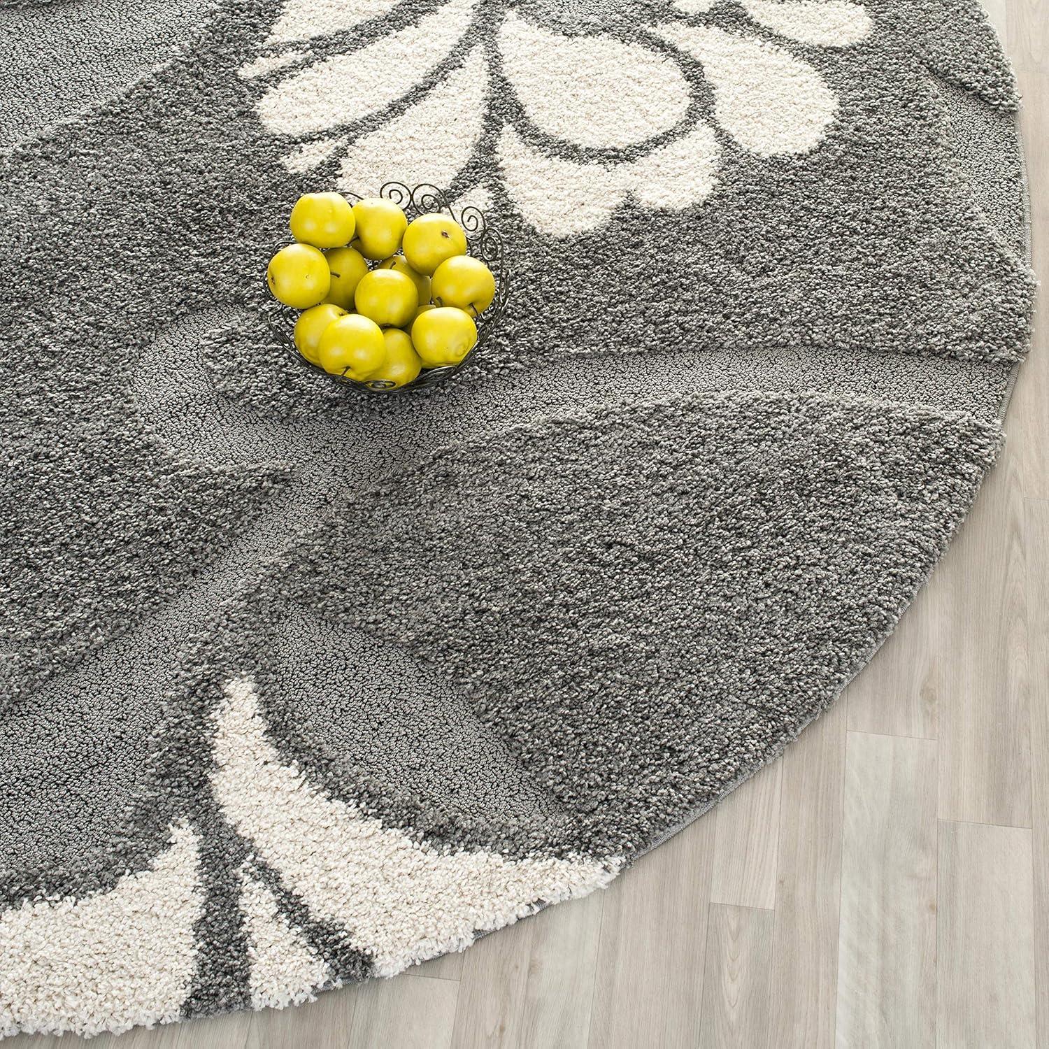 image:imageSAFAVIEH Florida Shag Collection Area Rug 53 x 76 Smoke amp Beige Floral Design NonShedding amp Easy Care 12inch Thick Ideal for High Traffic Areas in Living Room Bedroom SG4647913GreyBeige
