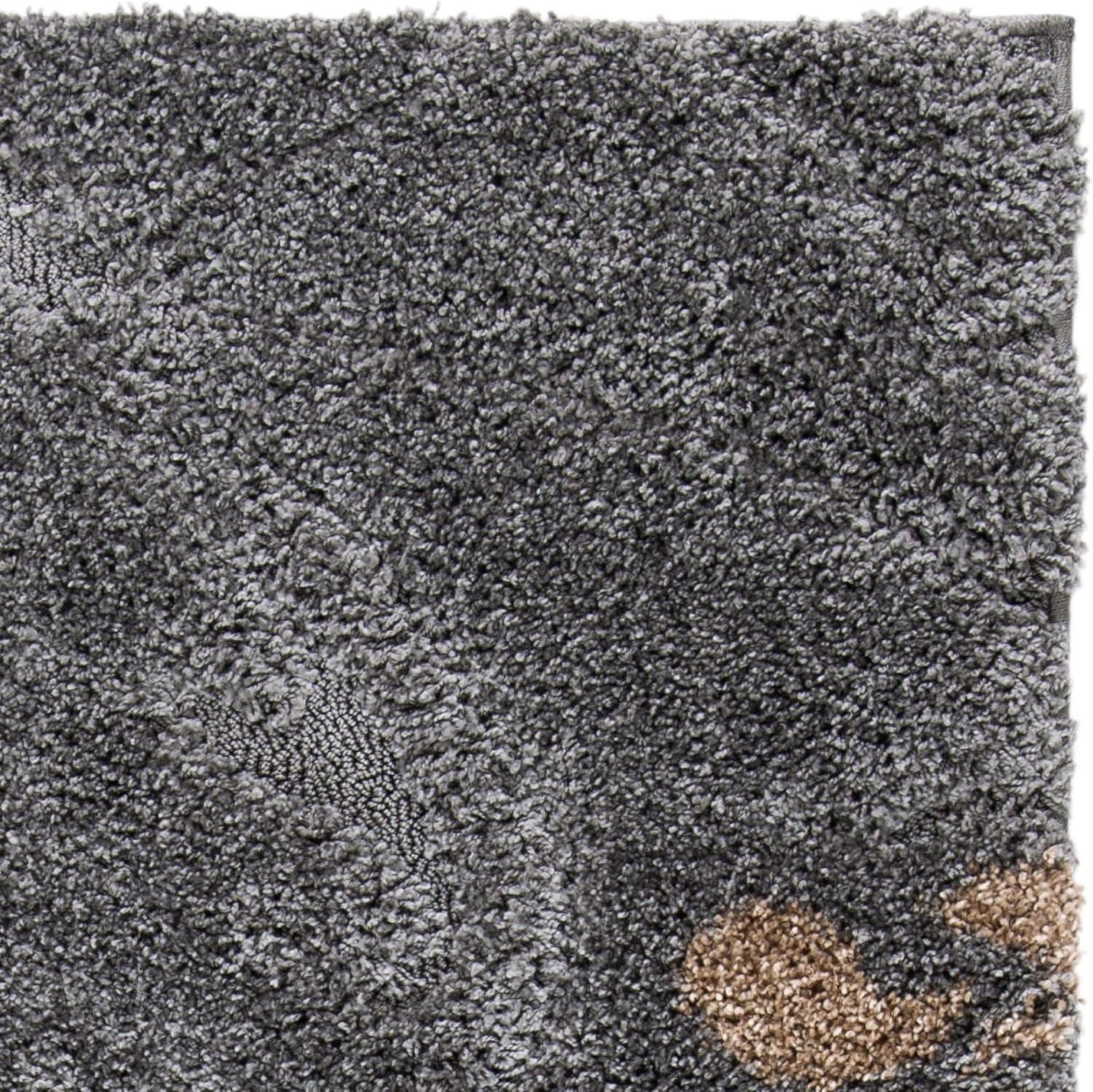 image:imageSAFAVIEH Florida Shag Collection Area Rug 53 x 76 Smoke amp Beige Floral Design NonShedding amp Easy Care 12inch Thick Ideal for High Traffic Areas in Living Room Bedroom SG4647913GreyBeige