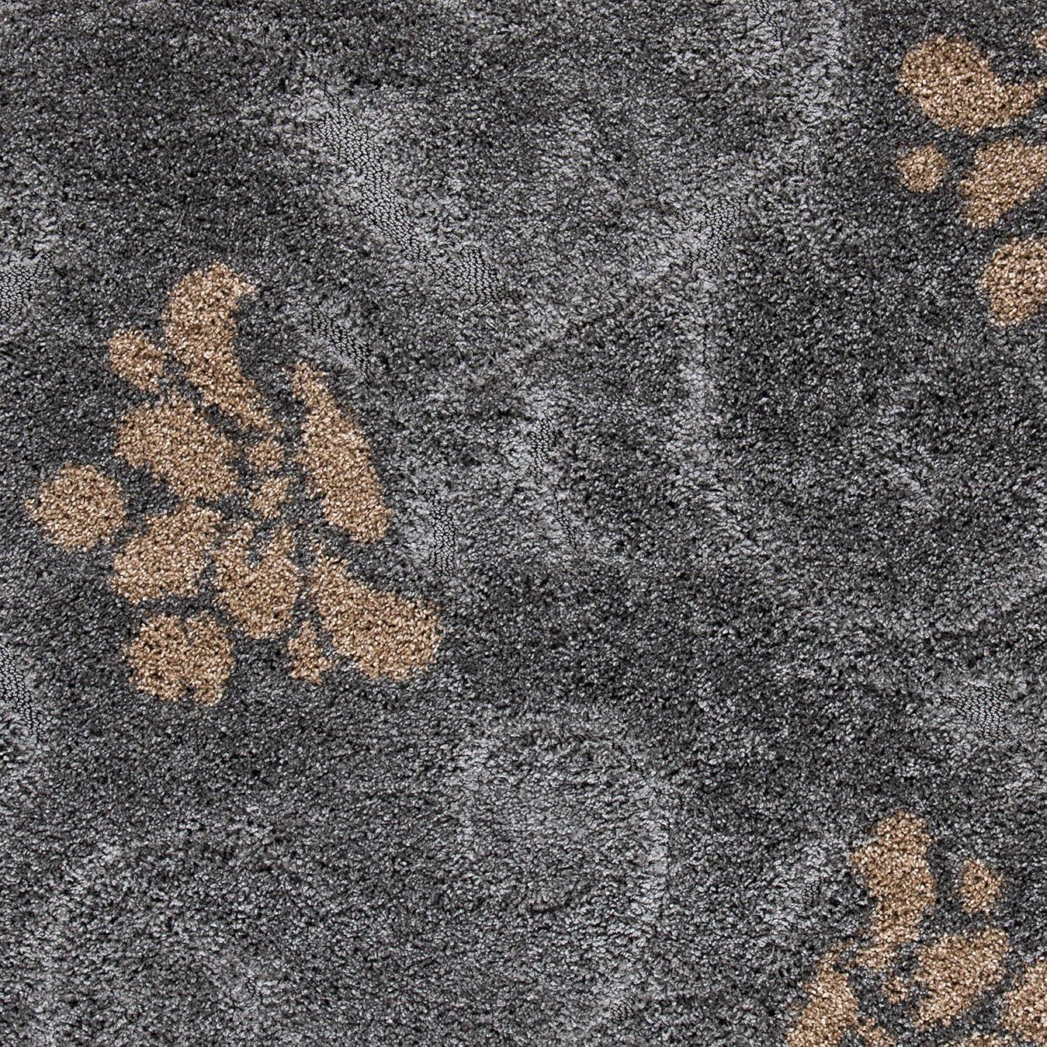 image:imageSAFAVIEH Florida Shag Collection Area Rug 53 x 76 Smoke amp Beige Floral Design NonShedding amp Easy Care 12inch Thick Ideal for High Traffic Areas in Living Room Bedroom SG4647913GreyBeige