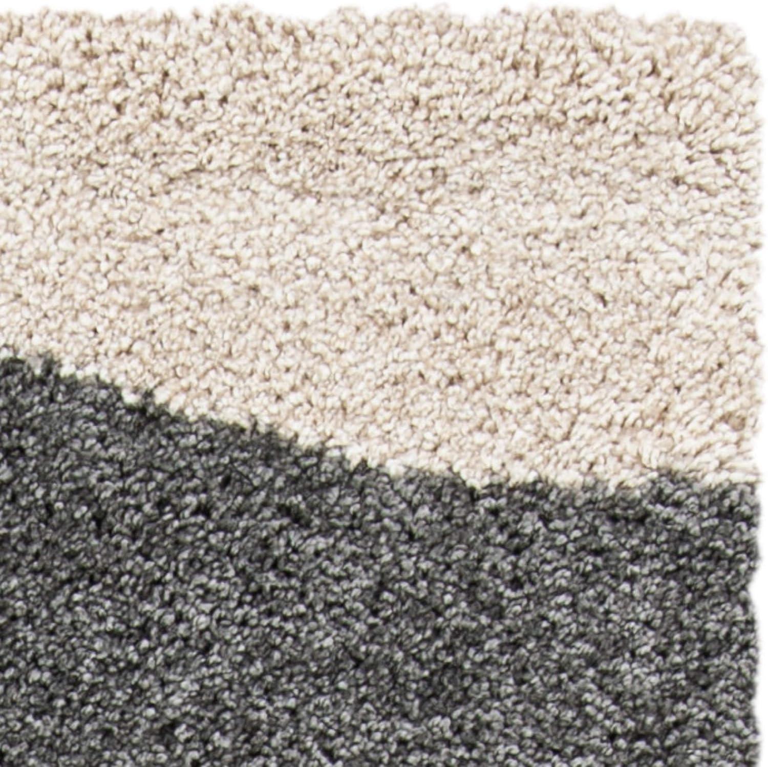 image:imageSAFAVIEH Florida Shag Collection Area Rug 6 x 9 Ivory amp Grey Abstract Design NonShedding amp Easy Care 12inch Thick Ideal for High Traffic Areas in Living Room Bedroom SG4751180IvoryGrey