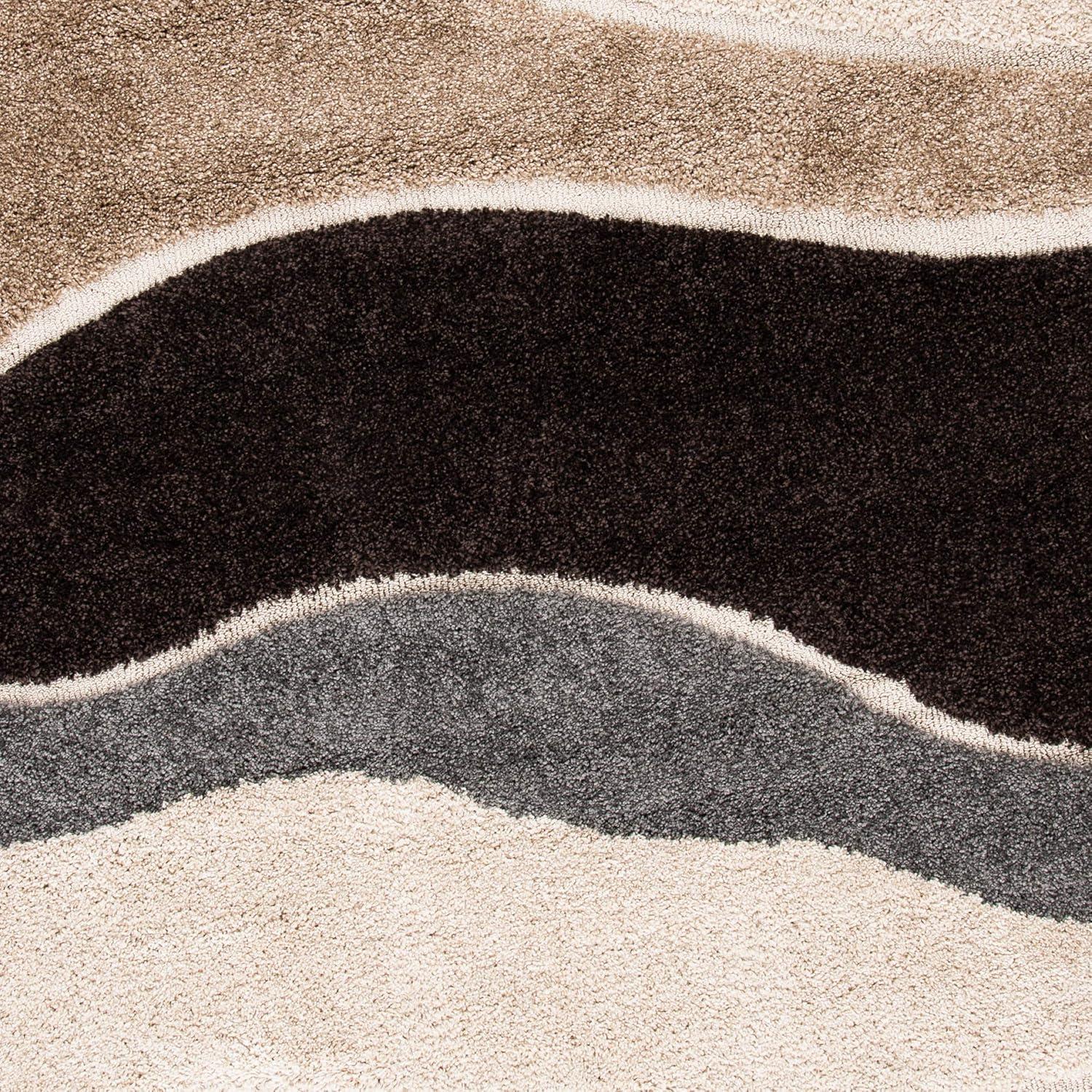 image:imageSAFAVIEH Florida Shag Collection Area Rug 6 x 9 Ivory amp Grey Abstract Design NonShedding amp Easy Care 12inch Thick Ideal for High Traffic Areas in Living Room Bedroom SG4751180IvoryGrey
