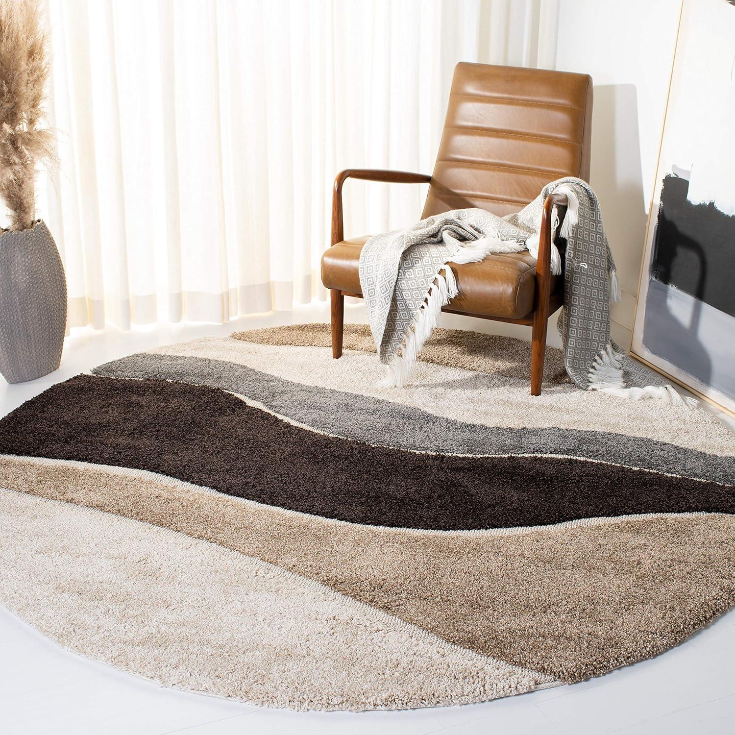 image:imageSAFAVIEH Florida Shag Collection Area Rug 6 x 9 Ivory amp Grey Abstract Design NonShedding amp Easy Care 12inch Thick Ideal for High Traffic Areas in Living Room Bedroom SG4751180IvoryGrey