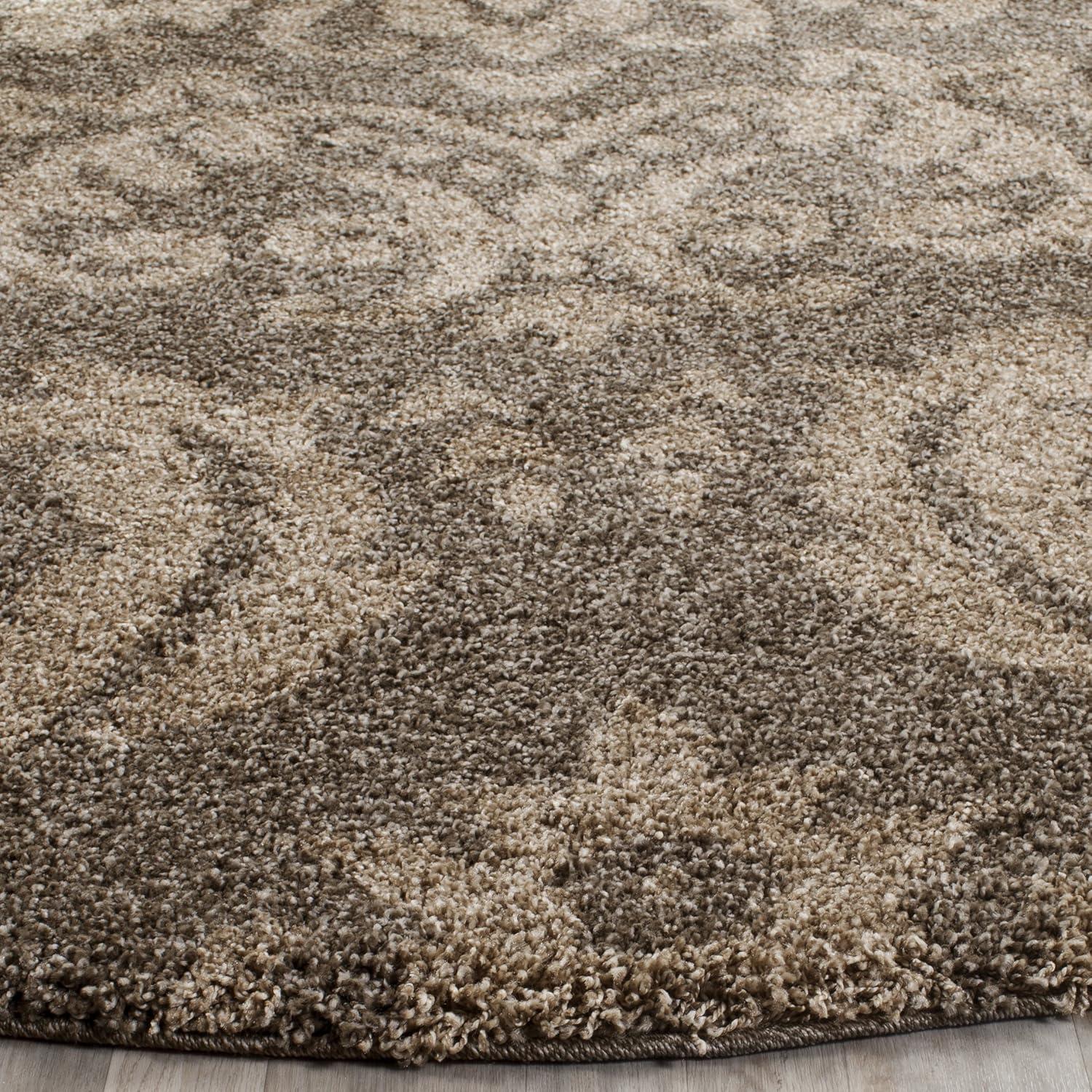image:imageSAFAVIEH Florida Shag Collection Area Rug 86 x 12 Smoke amp Beige Damask Design NonShedding amp Easy Care 12inch Thick Ideal for High Traffic Areas in Living Room Bedroom SG4607913SmokeBeige