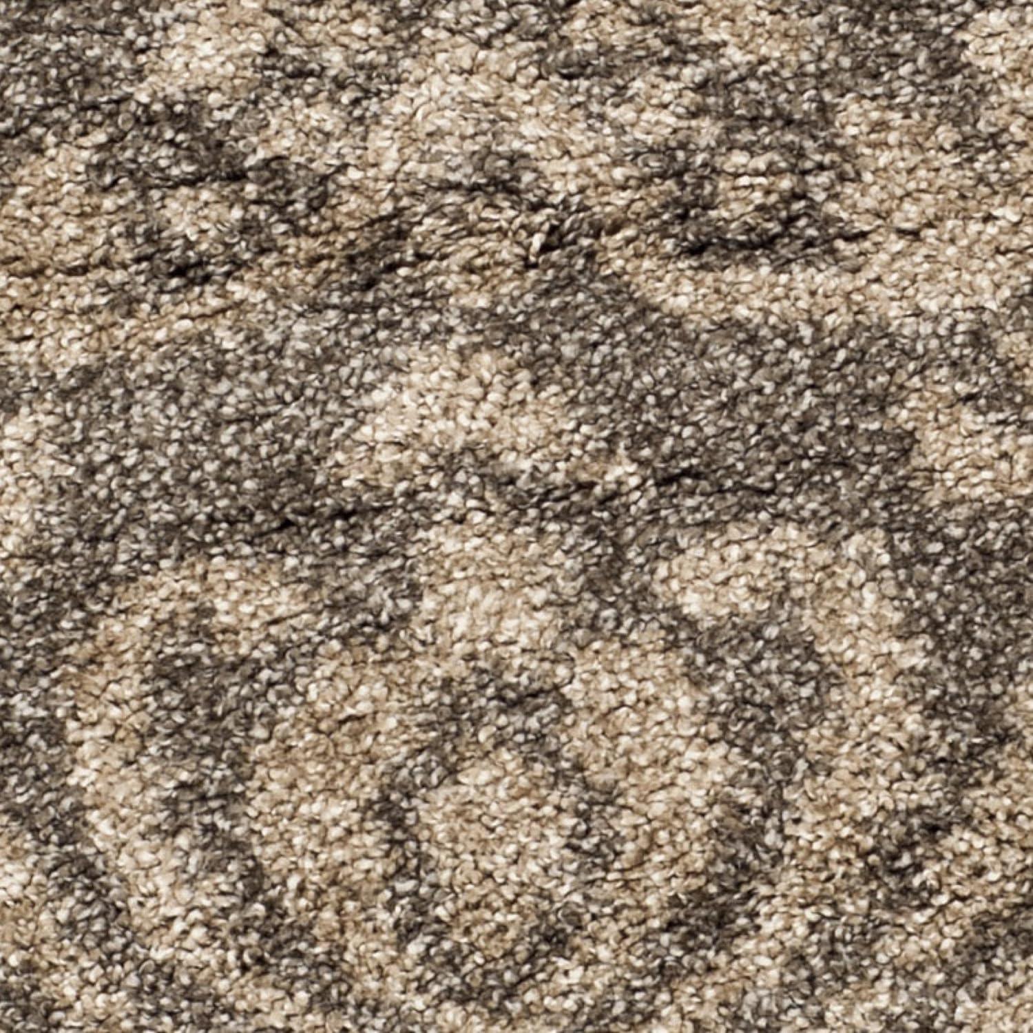 image:imageSAFAVIEH Florida Shag Collection Area Rug 86 x 12 Smoke amp Beige Damask Design NonShedding amp Easy Care 12inch Thick Ideal for High Traffic Areas in Living Room Bedroom SG4607913SmokeBeige