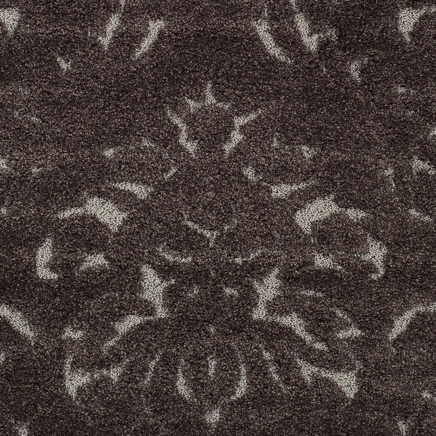 image:imageSAFAVIEH Florida Shag Collection Area Rug 86 x 12 Smoke amp Beige Damask Design NonShedding amp Easy Care 12inch Thick Ideal for High Traffic Areas in Living Room Bedroom SG4607913Dark BrownSmoke