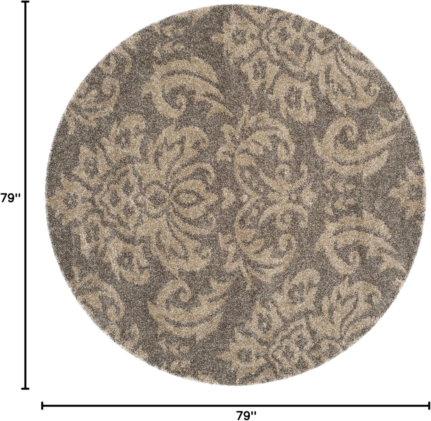 image:imageSAFAVIEH Florida Shag Collection Area Rug 86 x 12 Smoke amp Beige Damask Design NonShedding amp Easy Care 12inch Thick Ideal for High Traffic Areas in Living Room Bedroom SG4607913SmokeBeige