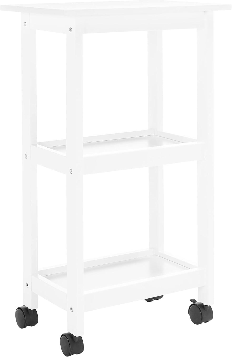 image:imageSAFAVIEH Home Collection Bevin 2Shelf Storage Dining Room Bar Trolley Kitchen Cart with Wheels KCH1400B 0 WhiteWhite