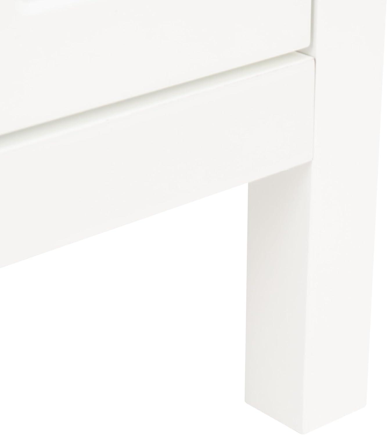image:imageSAFAVIEH Home Collection Locklyn WhiteNatural 2Drawer Storage Trolley Kitchen Cart with WheelsWhiteNatural