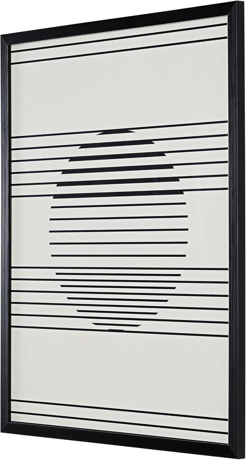 image:imageSAFAVIEH Home Collection Measured Gaze BlackIvory Modern Minimalist 16 x 20inch Framed Wall Art for Bedroom Living Room Foyer Dining Area Entryway