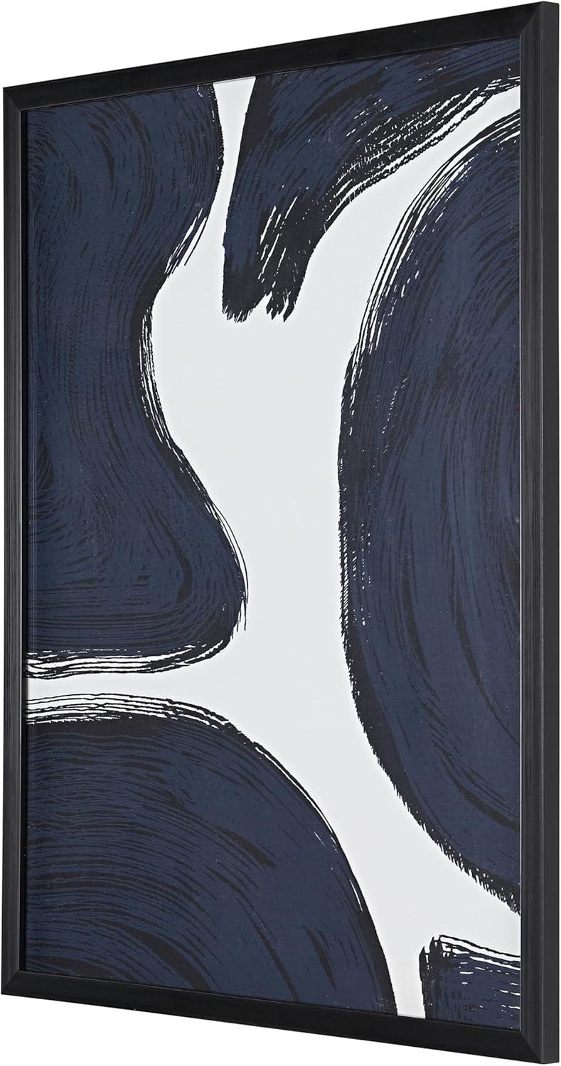image:imageSAFAVIEH Home Collection Petrichor Midnight BlueIvory 16 x 20inch Modern Abstract Framed Wall Art for Bedroom Living Room Foyer Dining Area Entryway