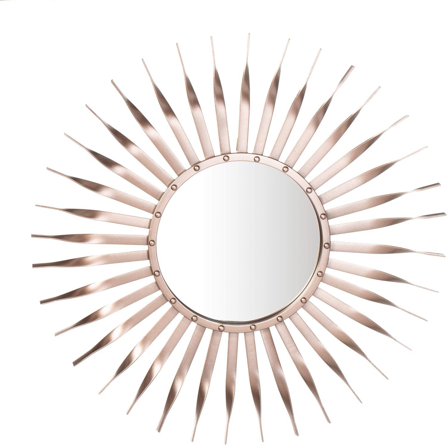 image:imageSAFAVIEH Home Marlene Rose Gold Sunburst 28inch Decorative Accent Mirror