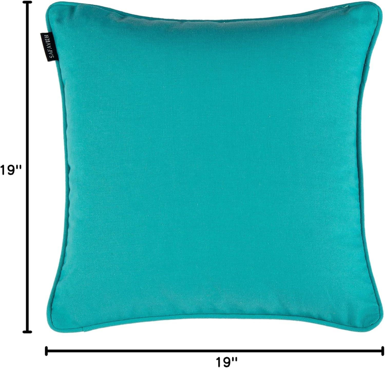 image:imageSAFAVIEH Home Nima Blue and Gold Glam 18inch Decorative Pillow Pillow