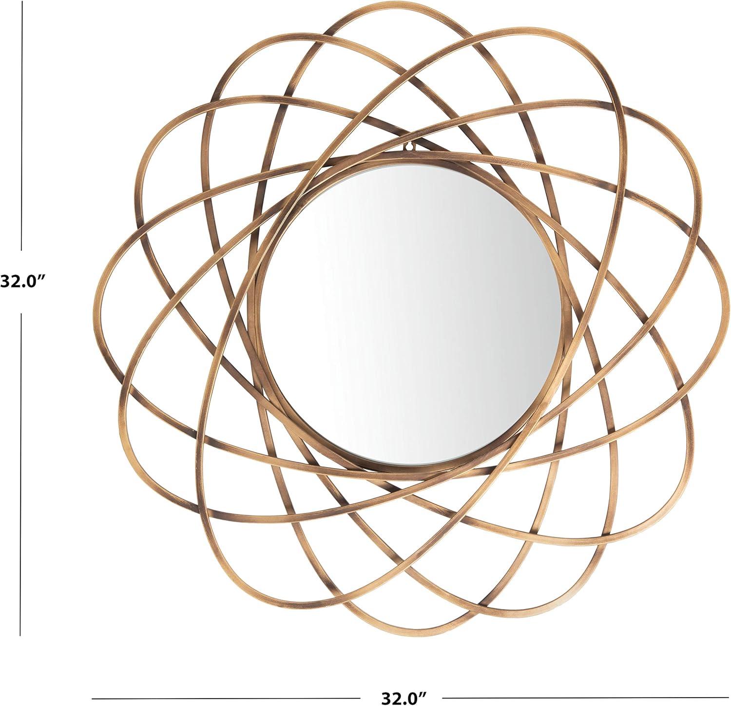 image:imageSAFAVIEH Home Sinisa Gold 32inch Decorative Accent Mirror