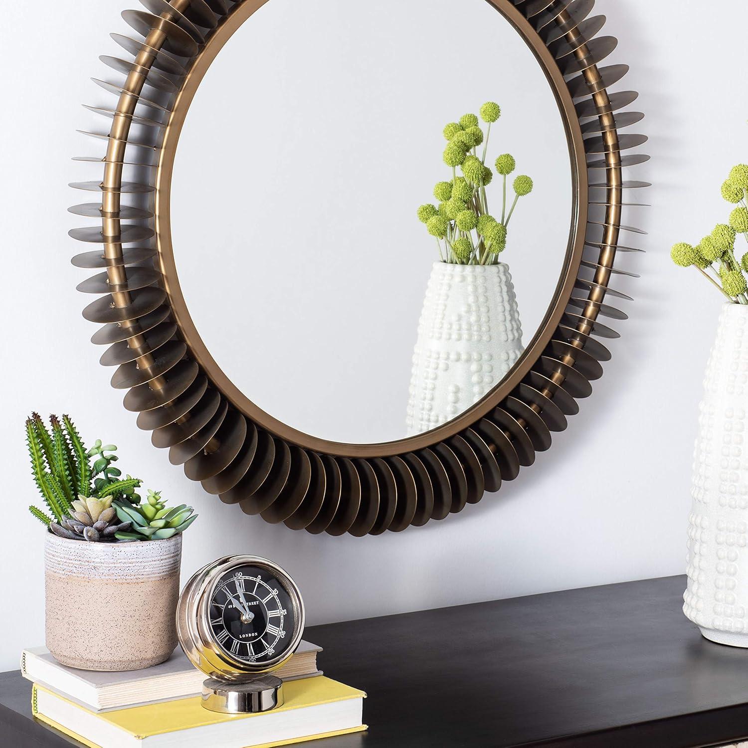 image:imageSAFAVIEH Home Storm Brass Antique 30inch Decorative Accent Mirror