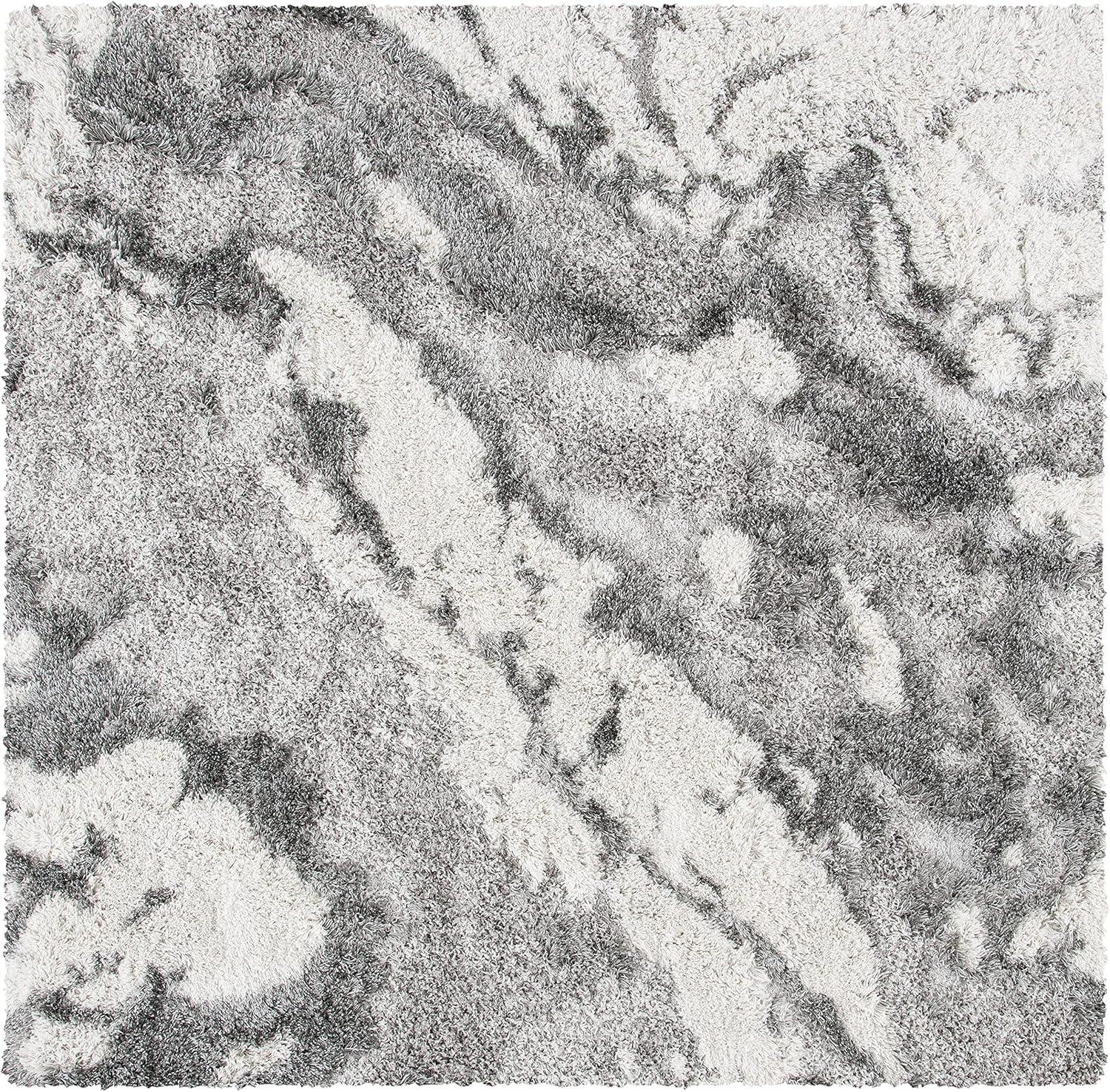 image:imageSAFAVIEH Horizon Shag Collection Area Rug 6 x 9 Grey amp Blue Modern Abstract Design NonShedding amp Easy Care 2inch Thick Ideal for High Traffic Areas in Living Room Bedroom HZN890GGreyIvory